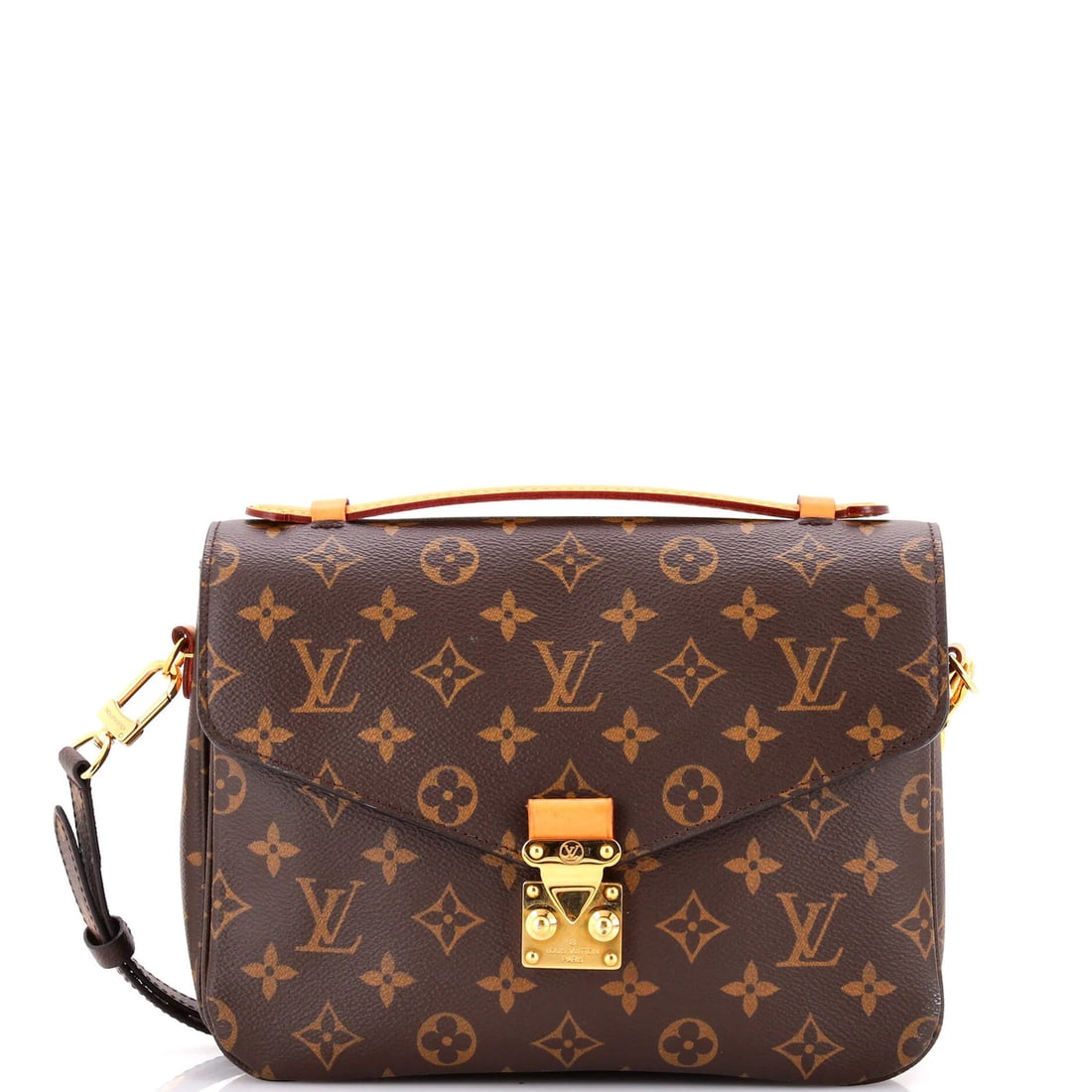 Canvas Monogram Pochette Louis Vuitton: Canvas Monogram Pochette Louis Vuitton Canvas Monogram Pochette Louis Vuitton in Brown, featuring a classic messenger design with a signature monogram pattern, and a spacious interior with microfiber