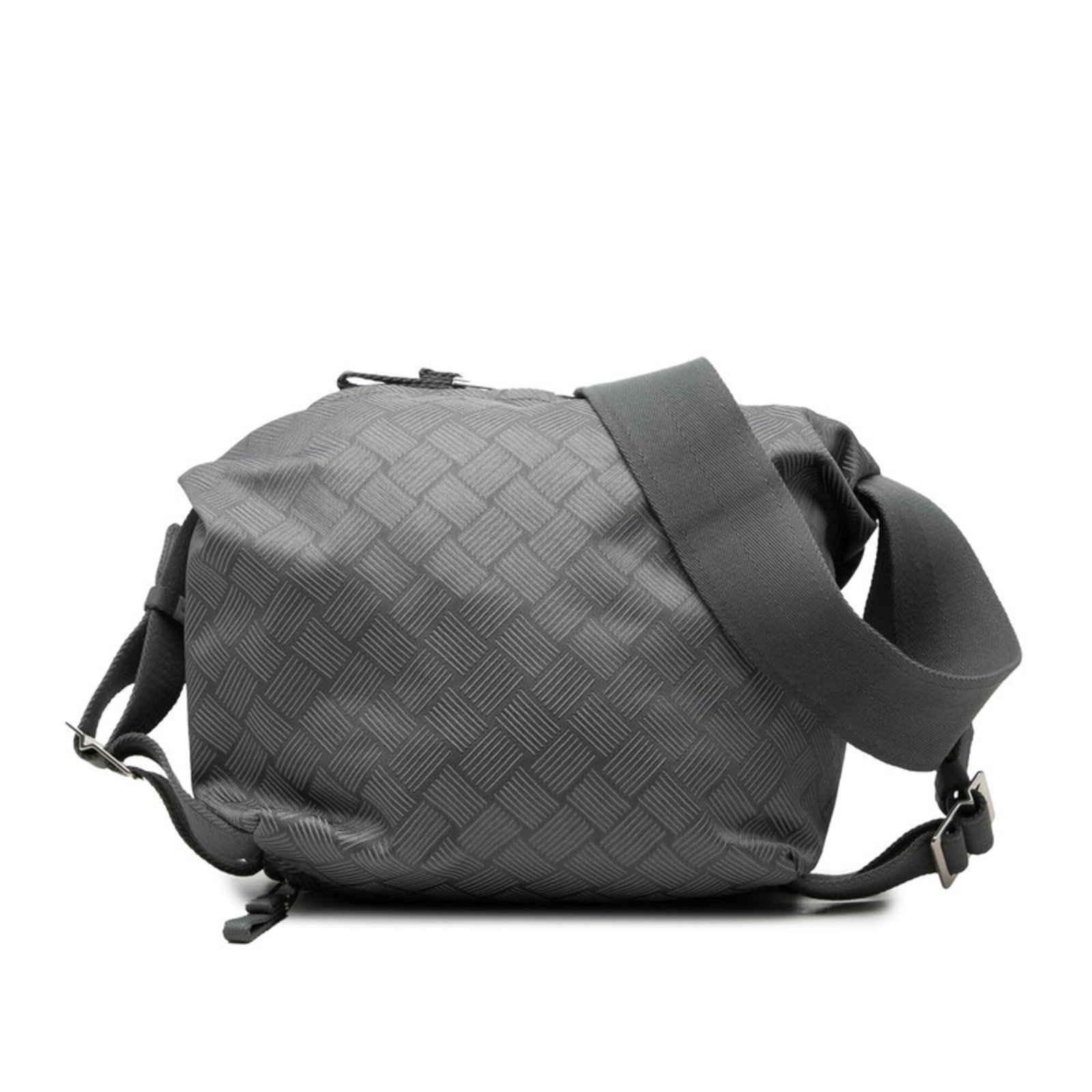 Bottega Veneta Shoulder Bag Leather: Bottega Veneta Shoulder Bag Leather Bottega Veneta's signature gray leather shoulder bag boasts clean lines and a timeless design, measuring 22cm x 22cm x 12cm. The bag's sleek silhouette and premium