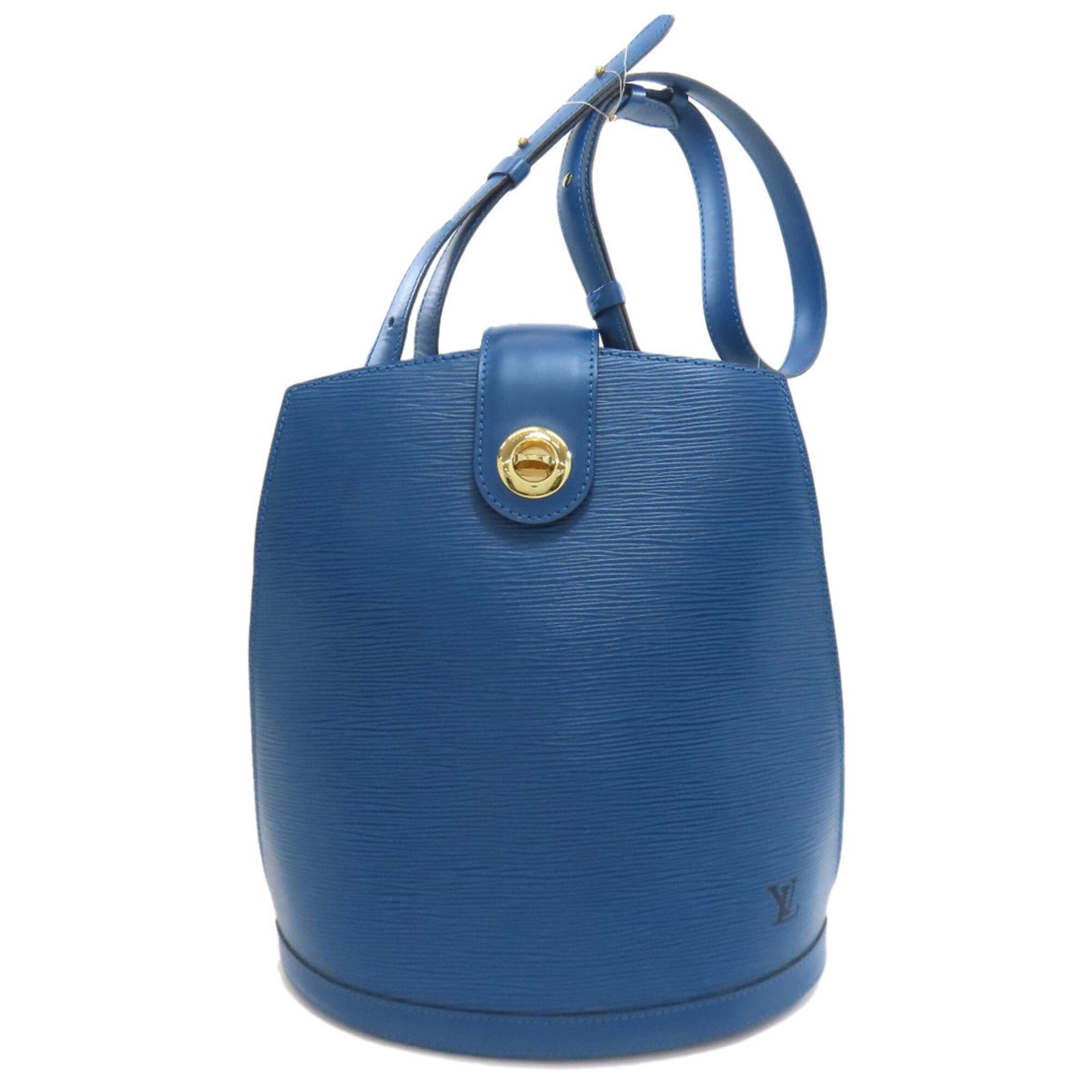 Leather Epi Bag Vuitton Louis: Leather Epi Bag Vuitton Louis Toledo blue Epi leather exterior, a timeless and sophisticated choice, adds a touch of elegance to this Louis Vuitton shoulder bag. Measuring 29cm x 26cm x 17cm, it