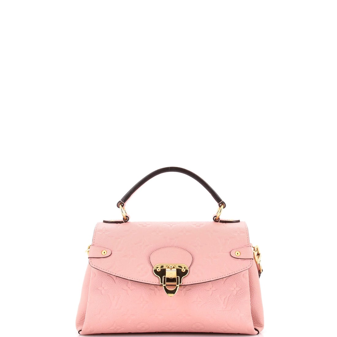 Louis Vuitton Georges Handbag Monogram Leather Empreinte BB: Louis Vuitton Georges Handbag Monogram Leather Empreinte BB Pink Louis Vuitton Georges Handbag Monogram Leather Empreinte BB features a classic top handle design with minor scuffs and creases. The