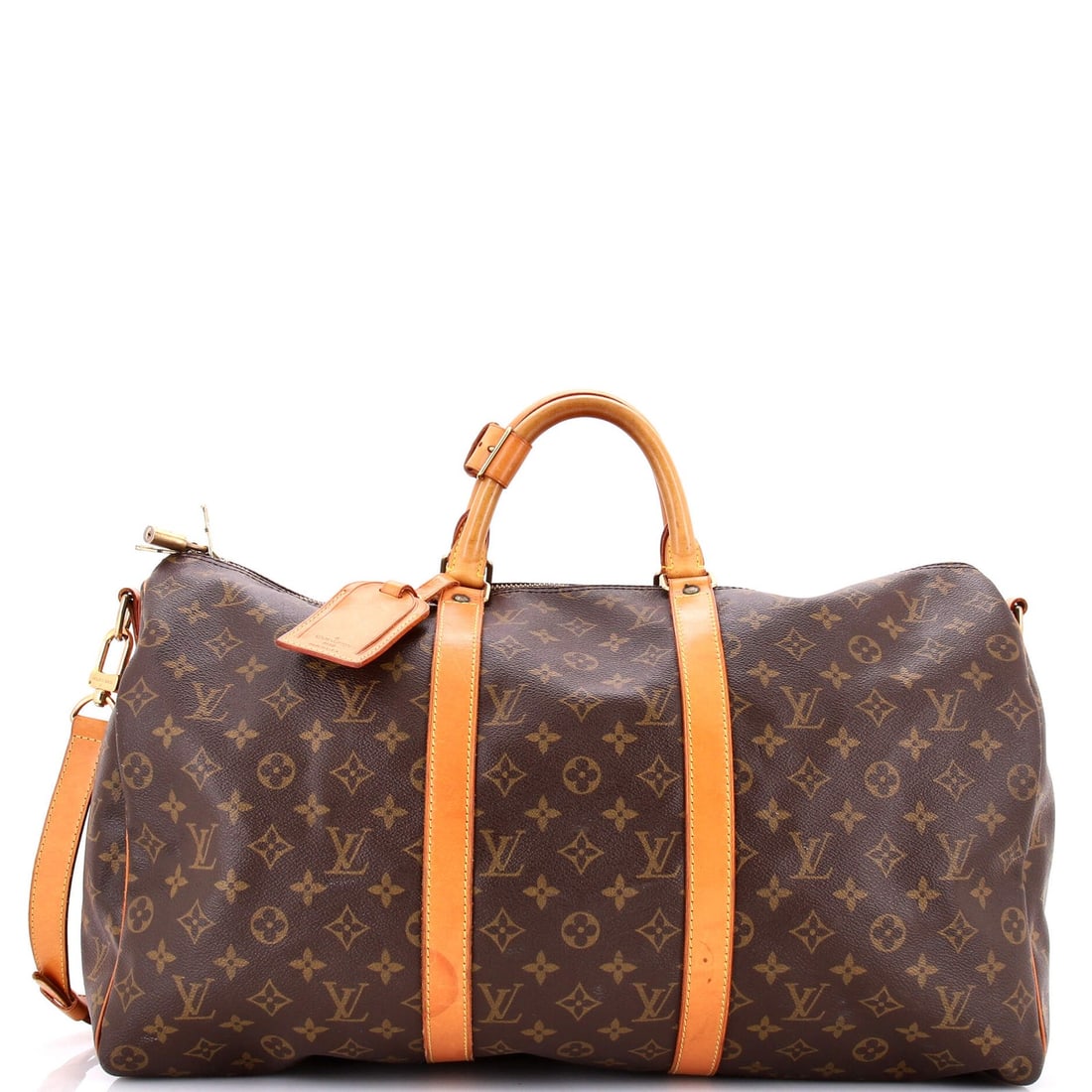 Louis Vuitton Keepall Bandouliere Bag Monogram Canvas 50: Louis Vuitton Keepall Bandouliere Bag Monogram Canvas 50 The Louis Vuitton Keepall Bandouliere Bag Monogram Canvas 50 is a stylish and spacious duffle bag with a classic design. Its brown canvas