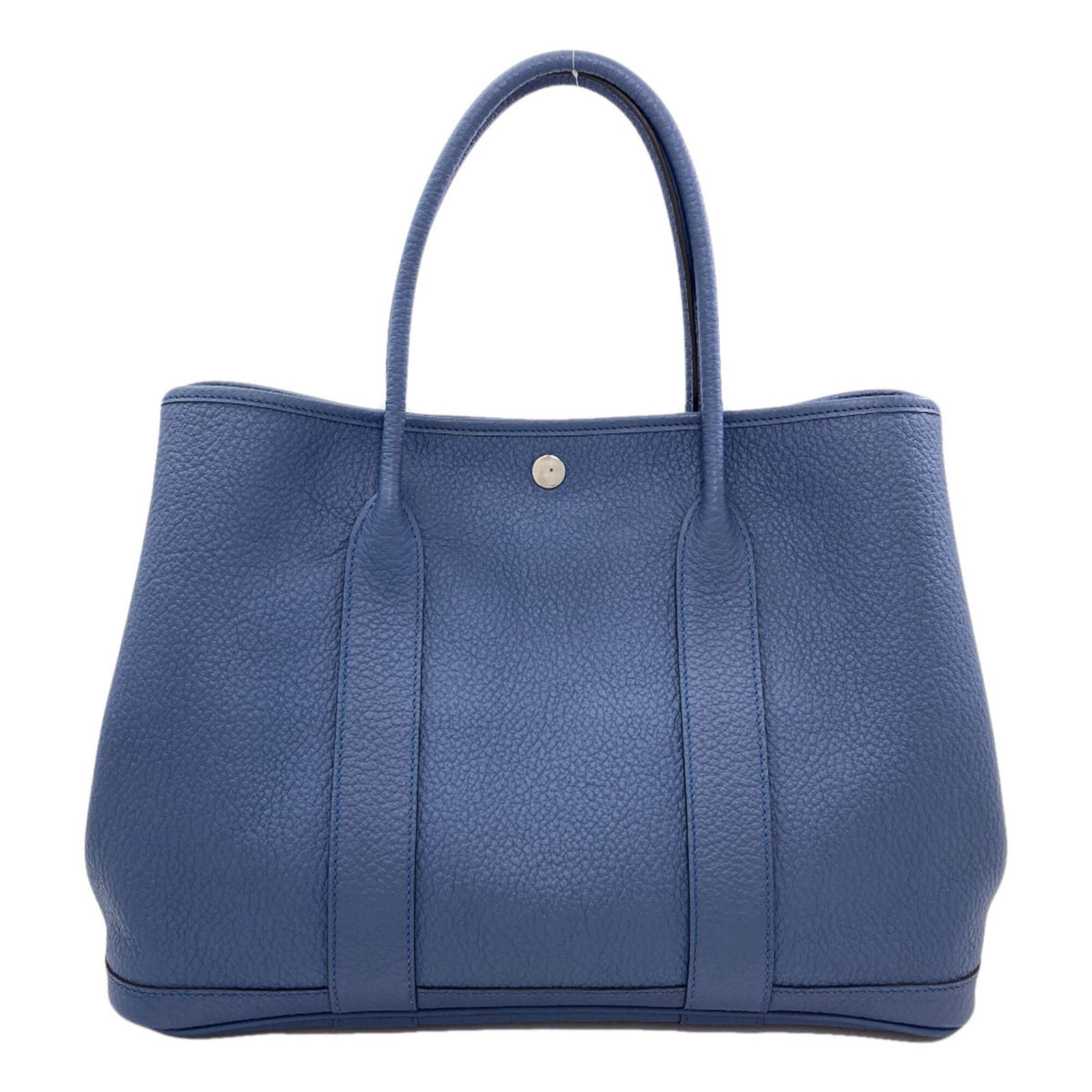 Country Leather Tote Bag Hermes: Country Leather Tote Bag Hermes Country Leather Tote Bag by Hermes features a striking blue agate color and a sturdy country leather material. With a size of 27cm x 36cm x 18cm, this tote bag is