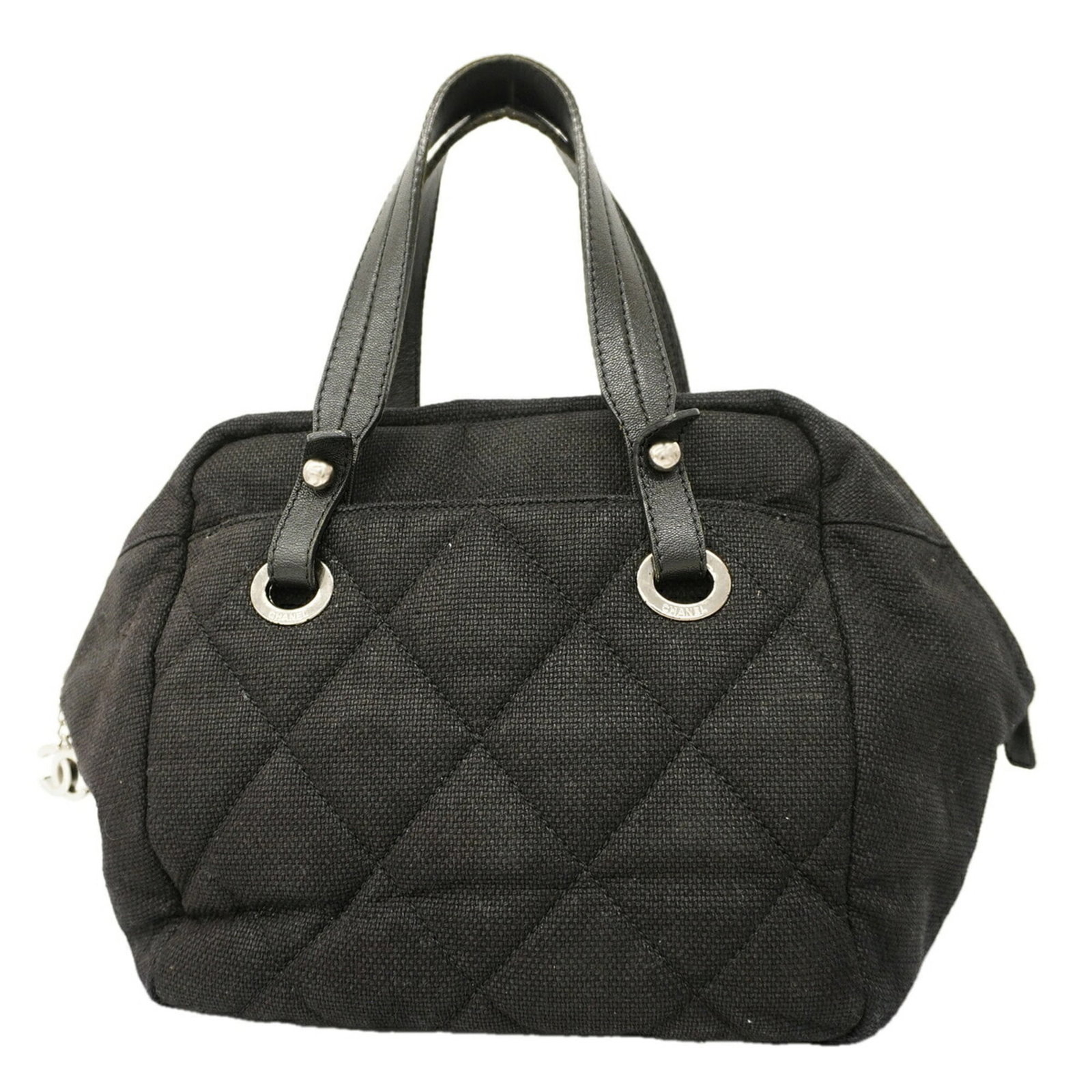 Tweed Bag Tote Chanel: Tweed Bag Tote Chanel Tweed bag tote from Chanel, featuring a classic design with a black tweed material and silver hardware. This stylish bag measures 29cm x 27.5cm x 16cm, making it a compact and