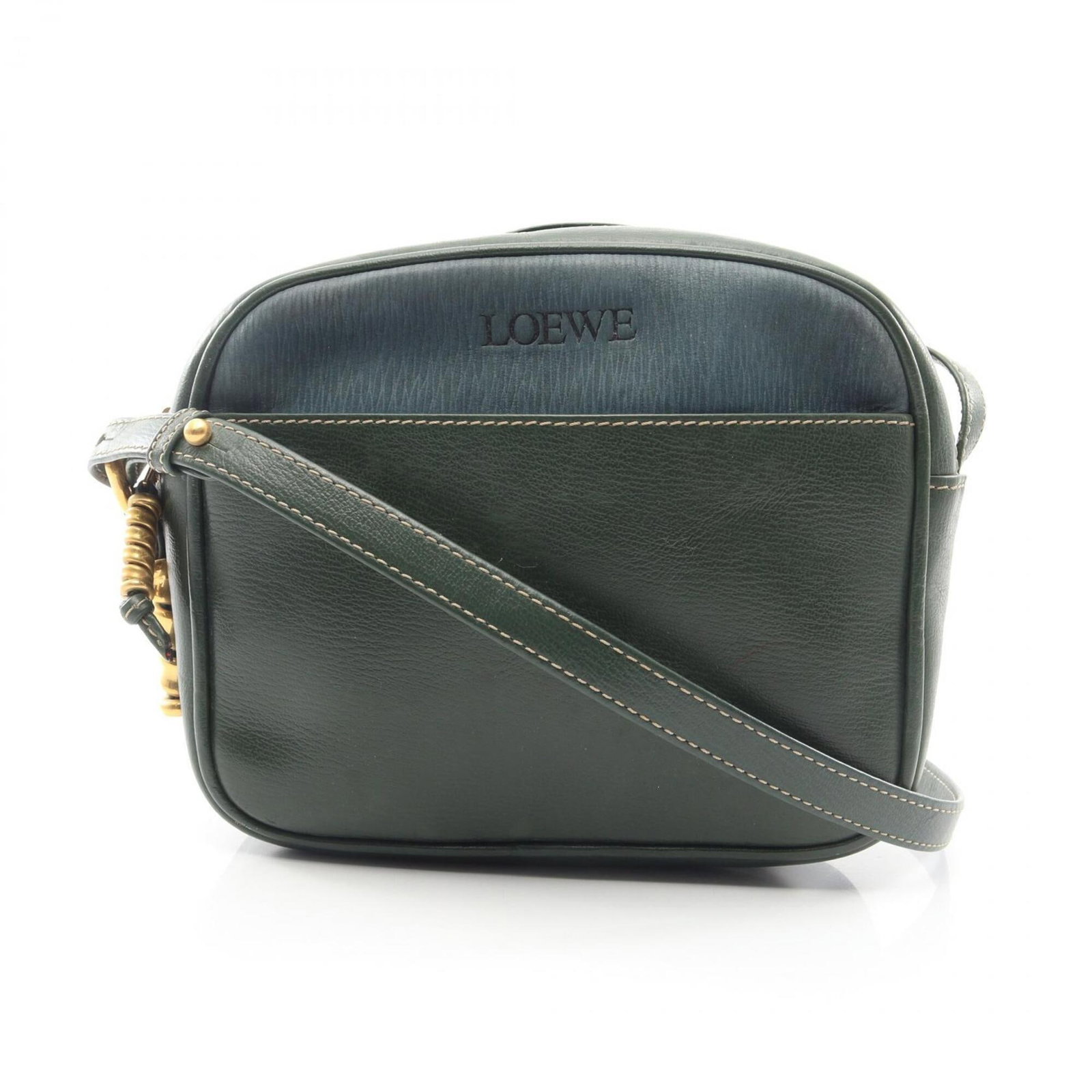 Shoulder Bag Leather Loewe Handbag: Shoulder Bag Leather Loewe Handbag Blue or Green Leather Shoulder Bag from Loewe. Made from high-quality leather, this shoulder bag measures 16cm x 19cm x 6cm and features a sleek design. The bag's
