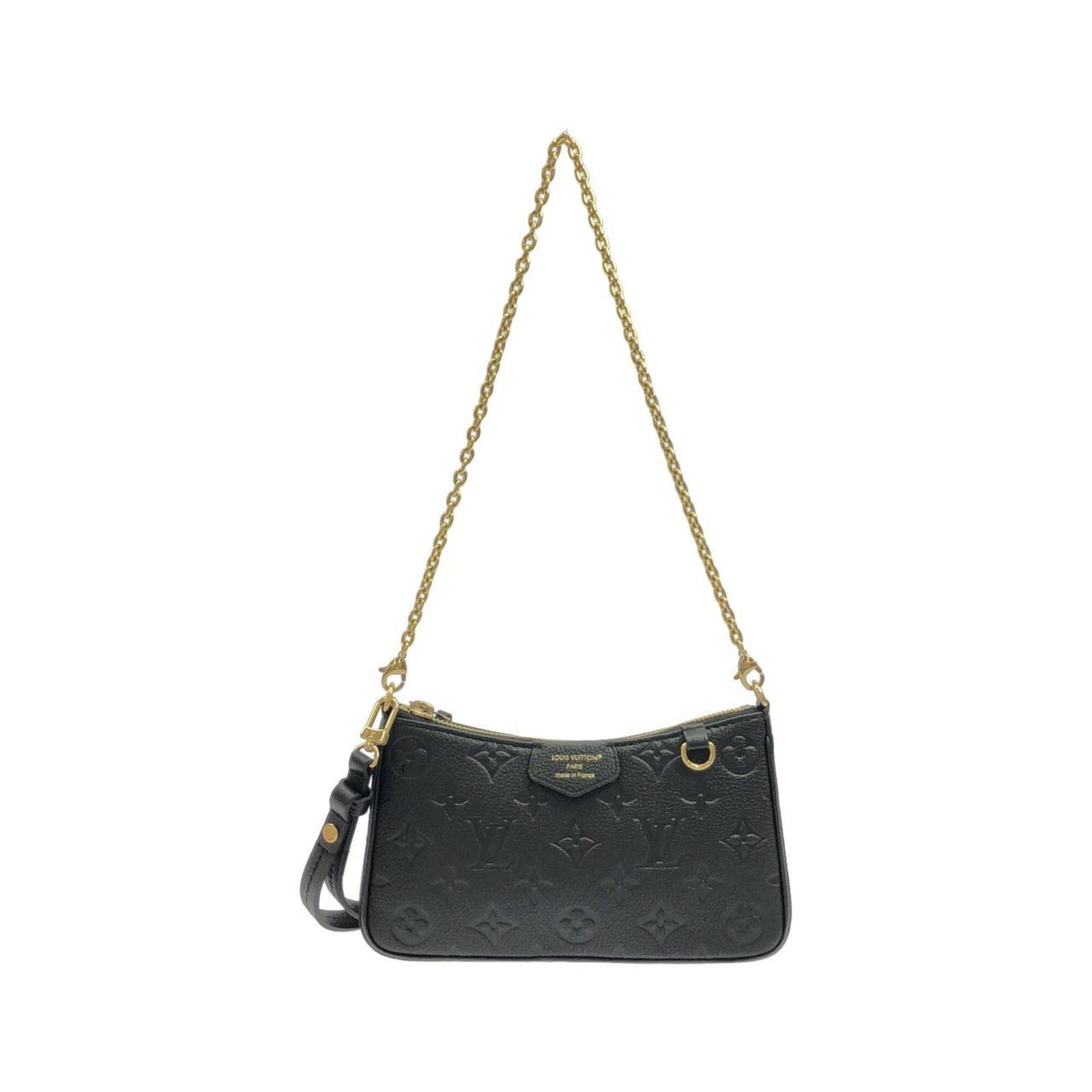 Handbag Pouch Leather Louis Vuitton: Handbag Pouch Leather Louis Vuitton Black Calfskin Leather Louis Vuitton Handbag Pouch with precise measurements, 10.5cm x 20cm x 3.5cm, offering a compact and stylish accessory. Made from