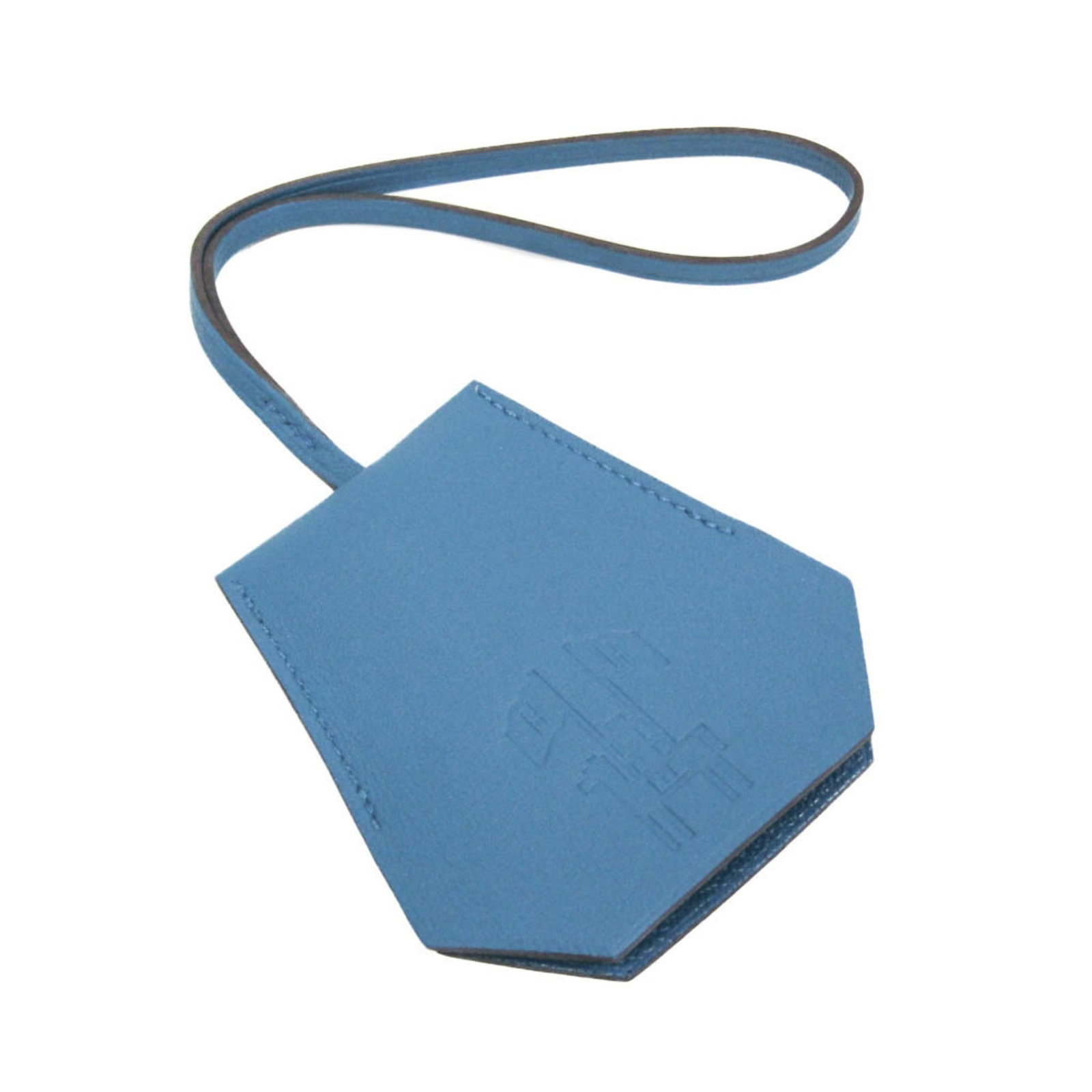 Keyring Leather Metal Hermes: Keyring Leather Metal Hermes The Hermes Clochette Bag Charm keyring boasts a sleek design, featuring a striking blue color and a combination of metal and swift leather materials. Its 3cm metal ring