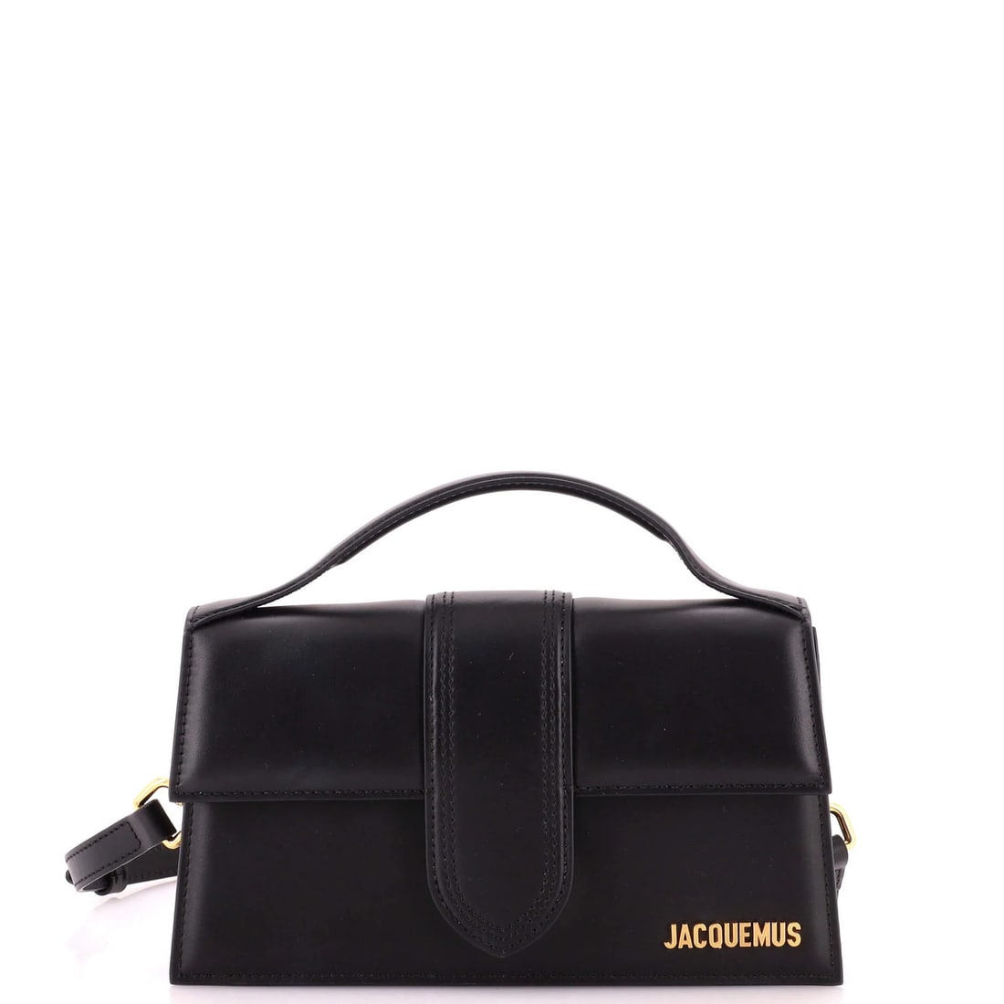 Le Grand Bambino Flap Leather Bag: Le Grand Bambino Flap Leather Bag The Le Grand Bambino Flap Leather Bag is a stylish cross body bag with a sleek black leather exterior and neutral interior. Its gold hardware adds a touch of