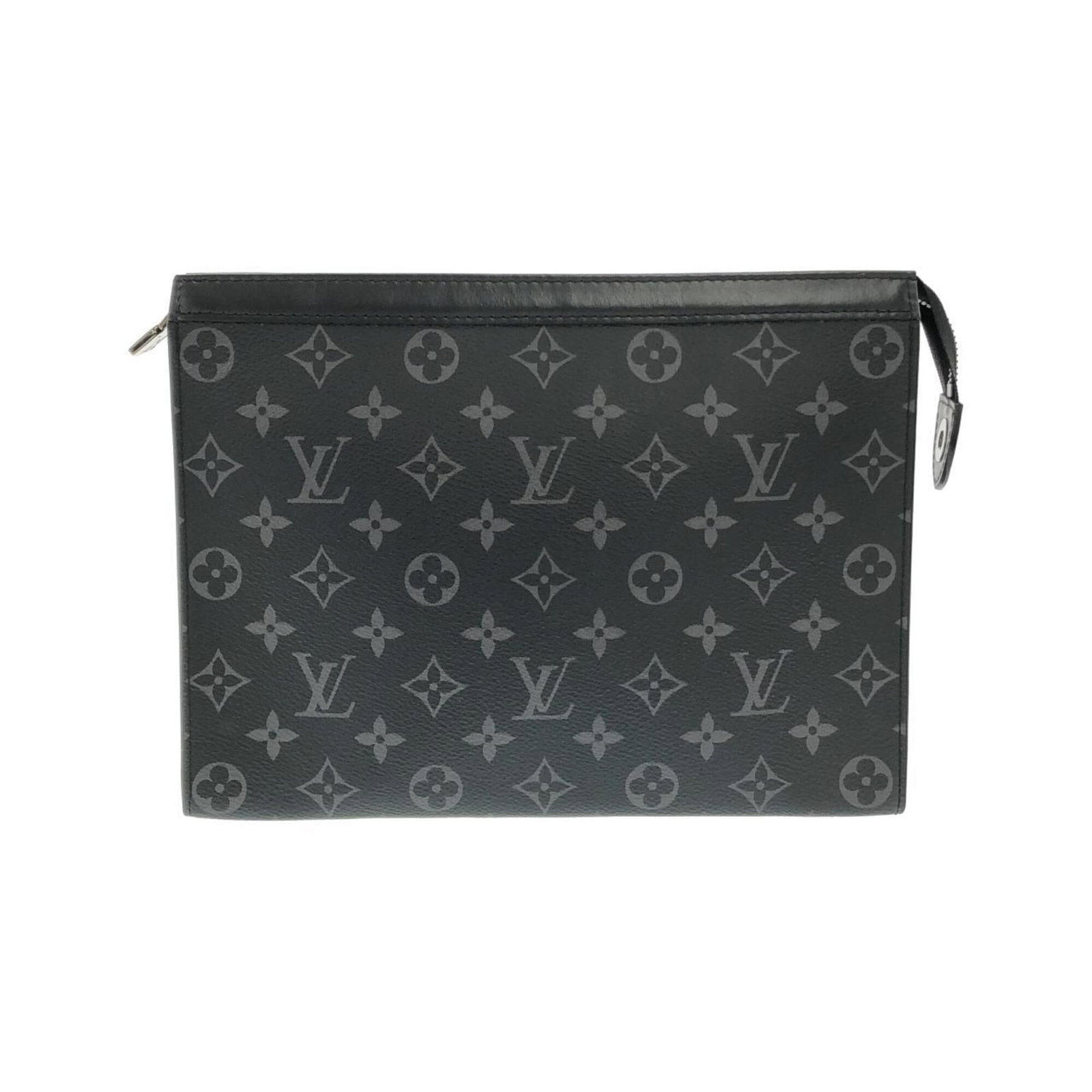 Handbag Pochette Coated Canvas Vuitton Louis: Handbag Pochette Coated Canvas Vuitton Louis This Louis Vuitton Monogram Eclipse Pochette is a stylish and compact handbag made from coated canvas, featuring a sleek black finish and silver hardware.