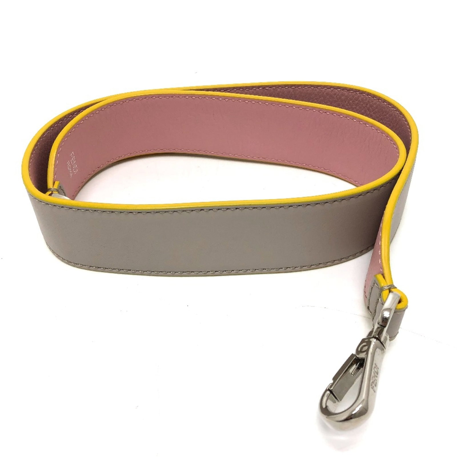 Chain/ Shoulder Wallet Leather: Chain/ Shoulder Wallet Leather Chain/Shoulder wallet in luxurious gray leather, measuring 33.1 inches in total length and 4cm in width, with a sleek chain strap for effortless carrying. The wallet's