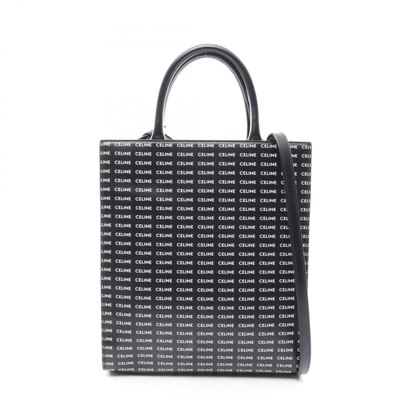 Canvas Leather Tote Bag Coated Handbag: Canvas Leather Tote Bag Coated Handbag Canvas Leather Tote Bag Coated Handbag in Black and White. This stylish tote bag features a coated canvas and leather material, with a sleek black and white colo