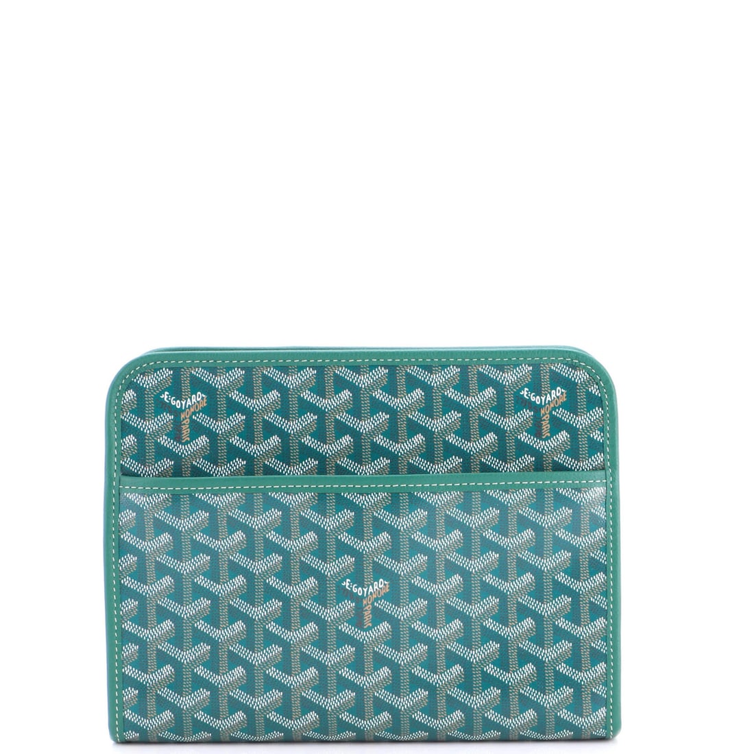 Jouvence Toiletry Pouch Goyard Coated Canvas: Jouvence Toiletry Pouch Goyard Coated Canvas Green Goyard Coated Canvas Jouvence Toiletry Pouch with Minor Creases and Scuffs. This excellent condition Jouvence Toiletry Pouch features a stylish
