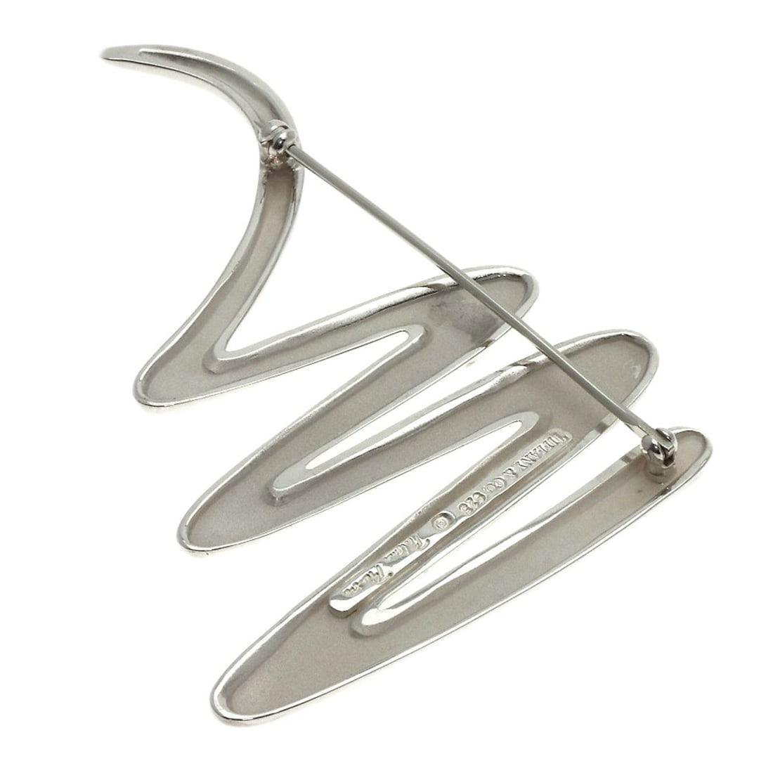 Tiffany Co Scribble Silver Brooch - 2