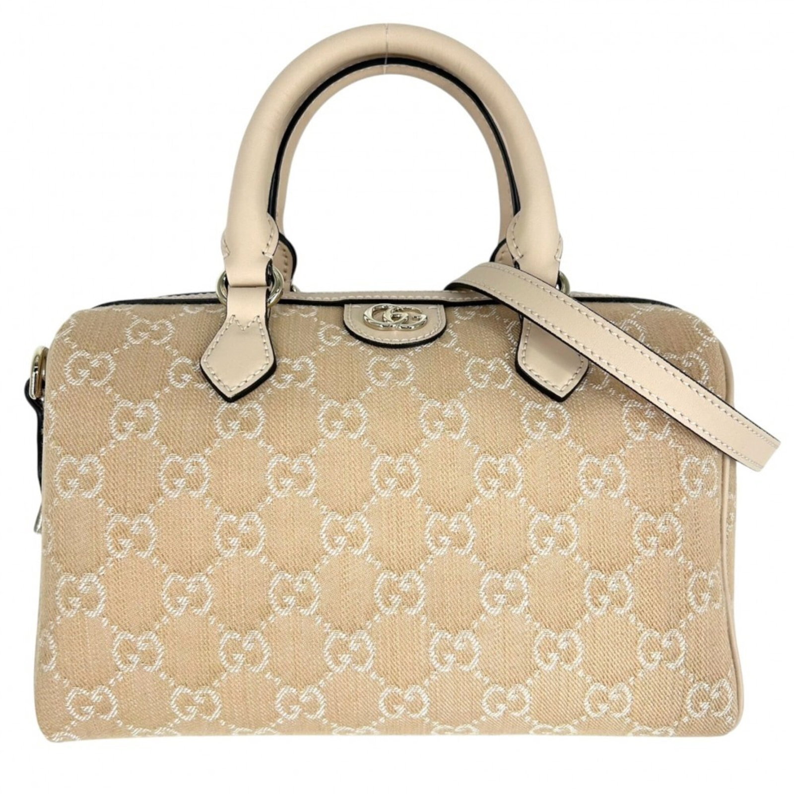Canvas Leather Shoulder Bag Boston Gucci: Canvas Leather Shoulder Bag Boston Gucci Canvas Leather Shoulder Bag Boston Gucci bears a signature. Made from canvas and leather, this bag features a classic Boston design. Measuring 16cm x 25cm x 13
