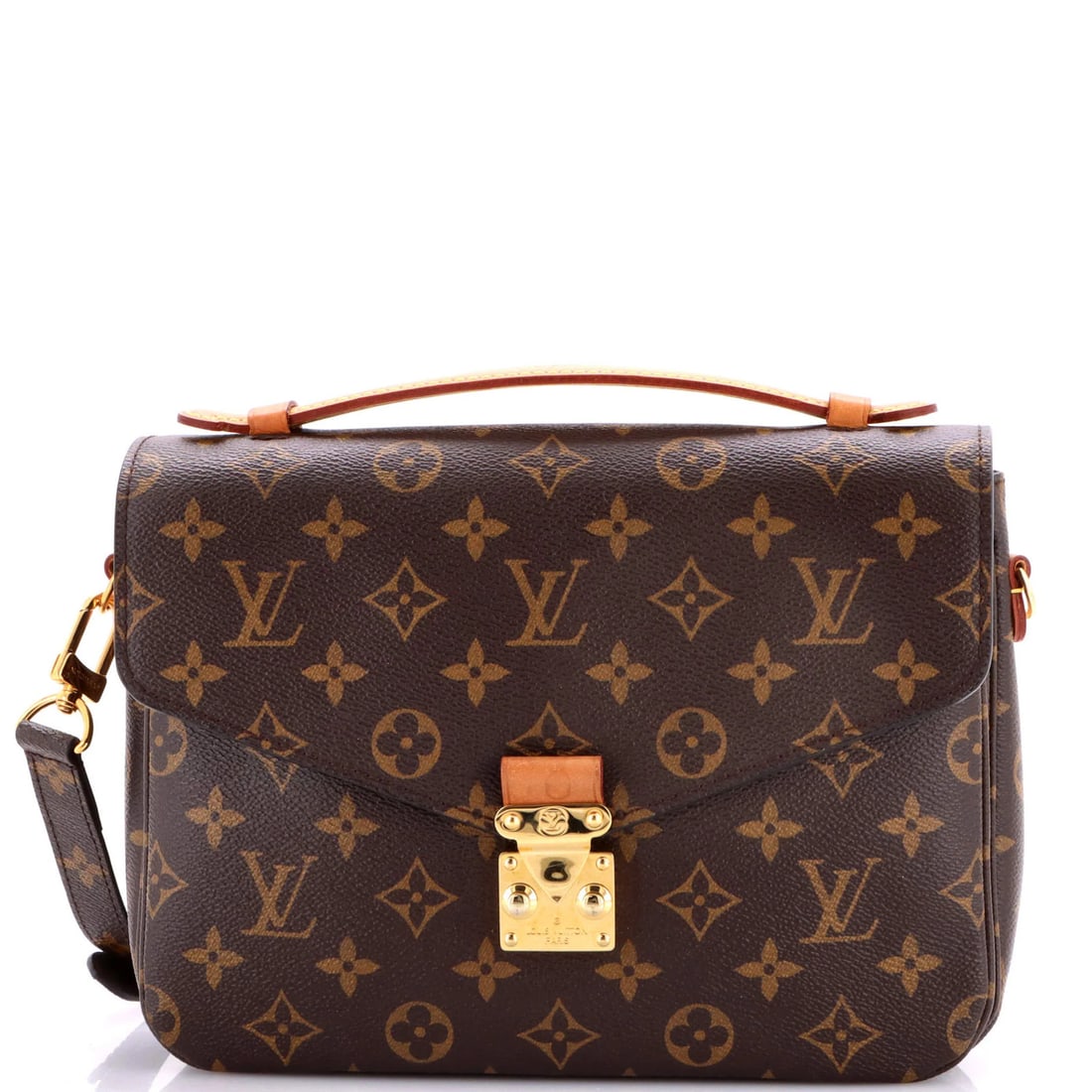 Canvas Monogram Pochette Louis Vuitton: Canvas Monogram Pochette Louis Vuitton Canvas Monogram Pochette Louis Vuitton in Brown, featuring a classic messenger style with a signature monogram pattern, and a spacious interior with microfiber l