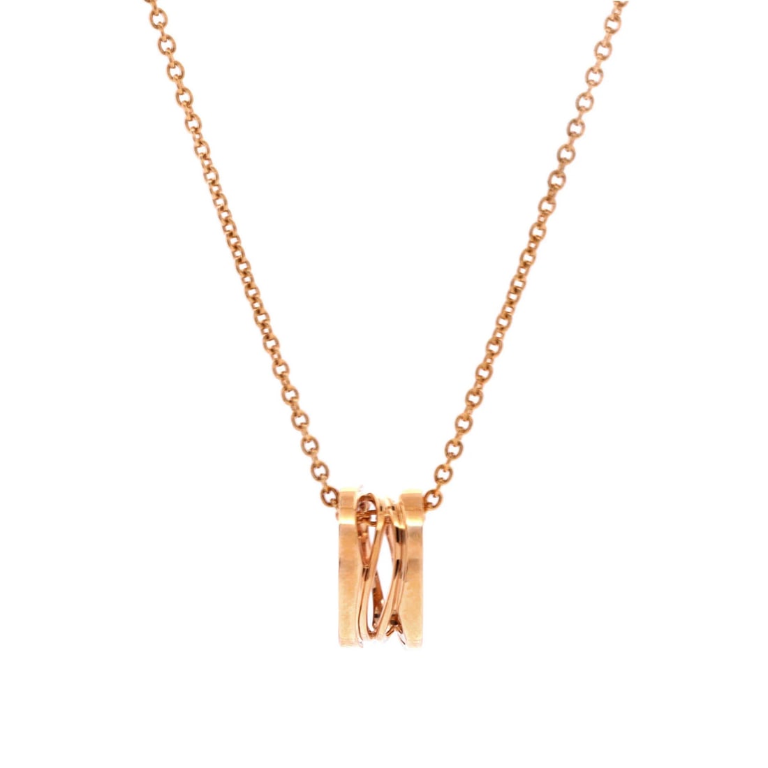 Zaha Hadid Legend Pendant Necklace 18K Rose Gold B.Zero1 Bvlgari: Zaha Hadid Legend Pendant Necklace 18K Rose Gold B.Zero1 Bvlgari Zaha Hadid's design Legend Pendant Necklace in 18K rose gold is a stunning piece of jewelry. This B.Zero1 Bvlgari necklace features a
