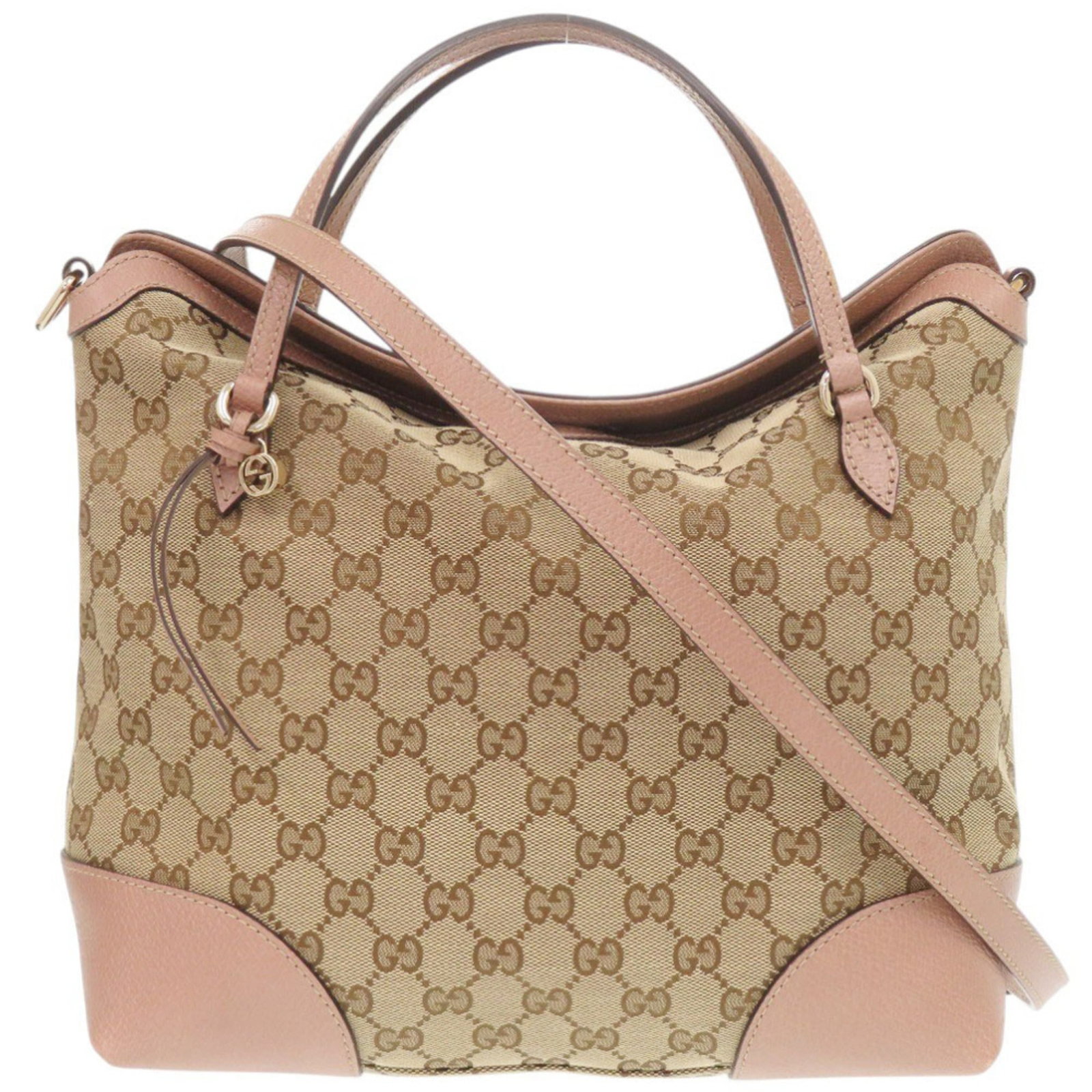Canvas Leather Handbag Gucci: Canvas Leather Handbag Gucci Canvas Leather Handbag Gucci - A Classic Italian Design. This Gucci handbag features GG canvas and leather construction, with a timeless beige and pink color combination.