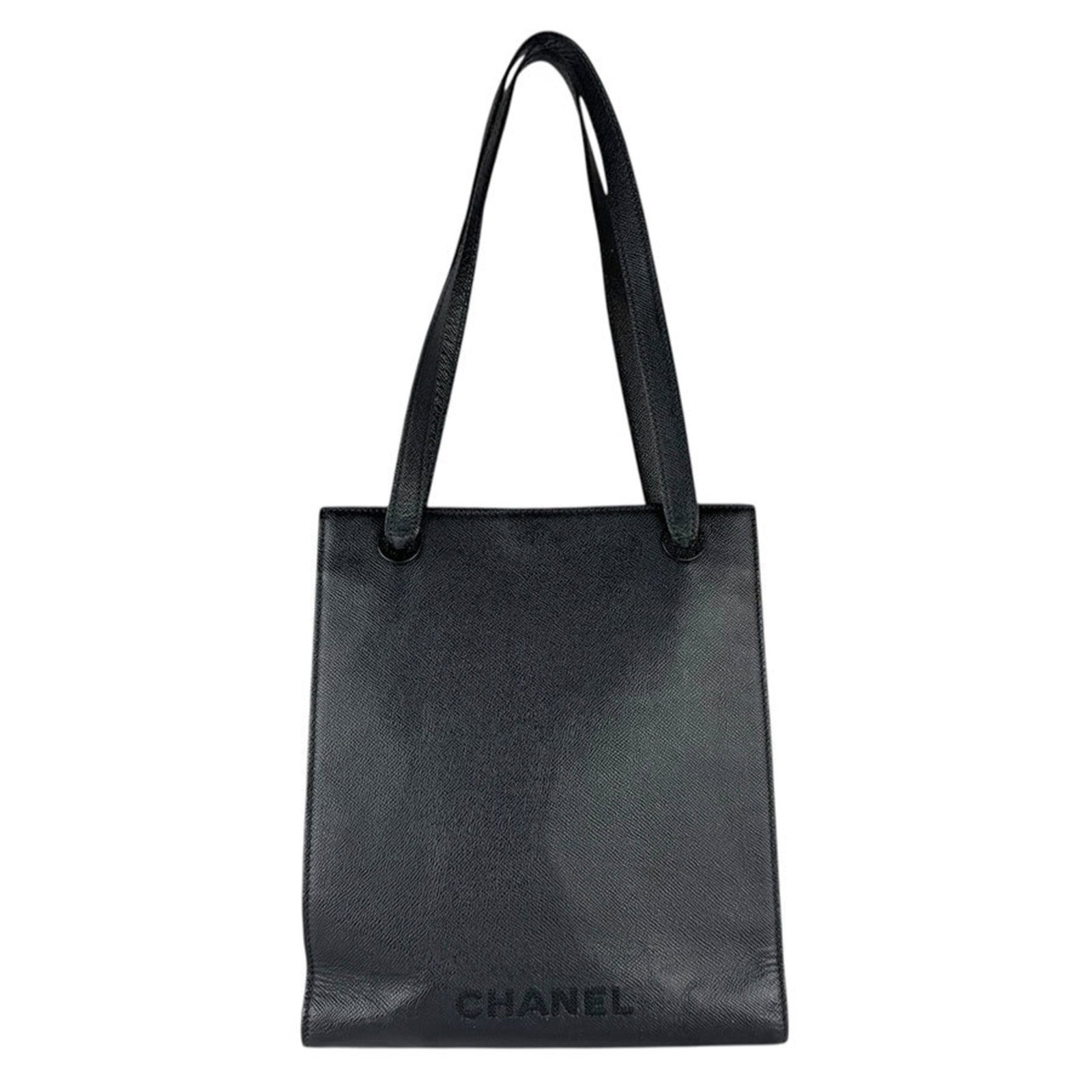 Shoulder Bag Leather Tote Bag Chanel: Shoulder Bag Leather Tote Bag Chanel Black leather shoulder bag with a classic Chanel design, measuring 32cm x 27cm x 10cm. Made from high-quality leather, this tote bag features a timeless style