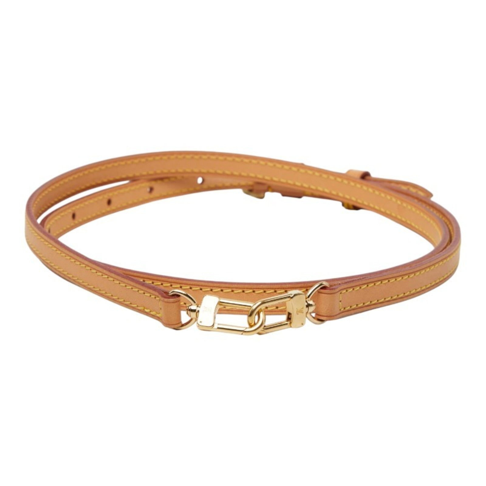 Leather Strap Louis Vuitton: Leather Strap Louis Vuitton Leather Strap Louis Vuitton is made of high-quality beige leather, measuring 116cm x 1cm x 0.39'' in size. The strap bears a signature, adding a touch of elegance to any ac