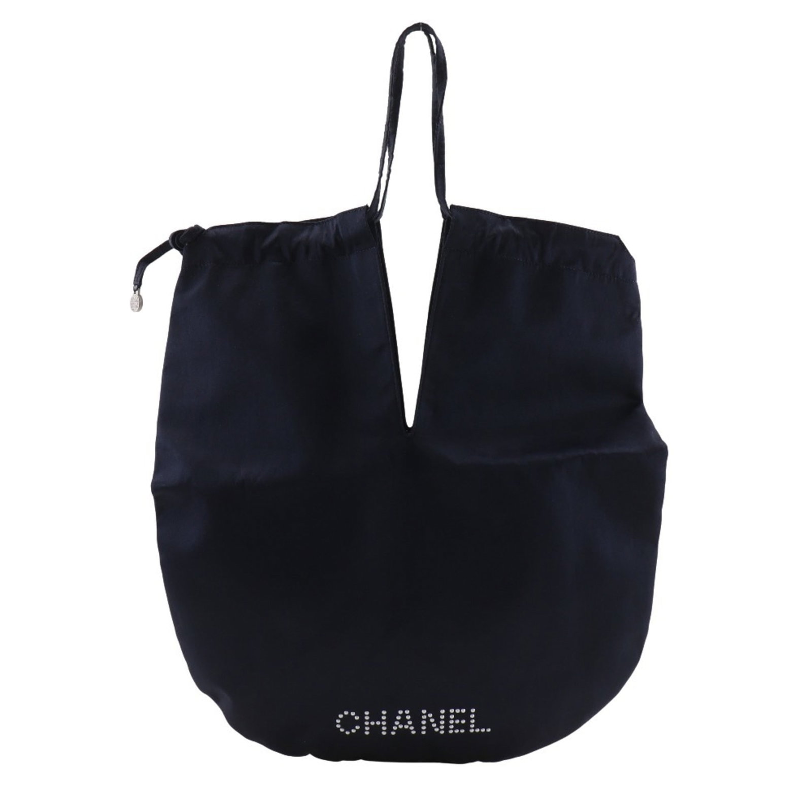 Satin Chanel Shoulder Bag: Satin Chanel Shoulder Bag Satin Chanel shoulder bag in black, measuring 38cm x 34cm, features a luxurious satin material and a classic design. The bag comes with a guarantee card, providing added