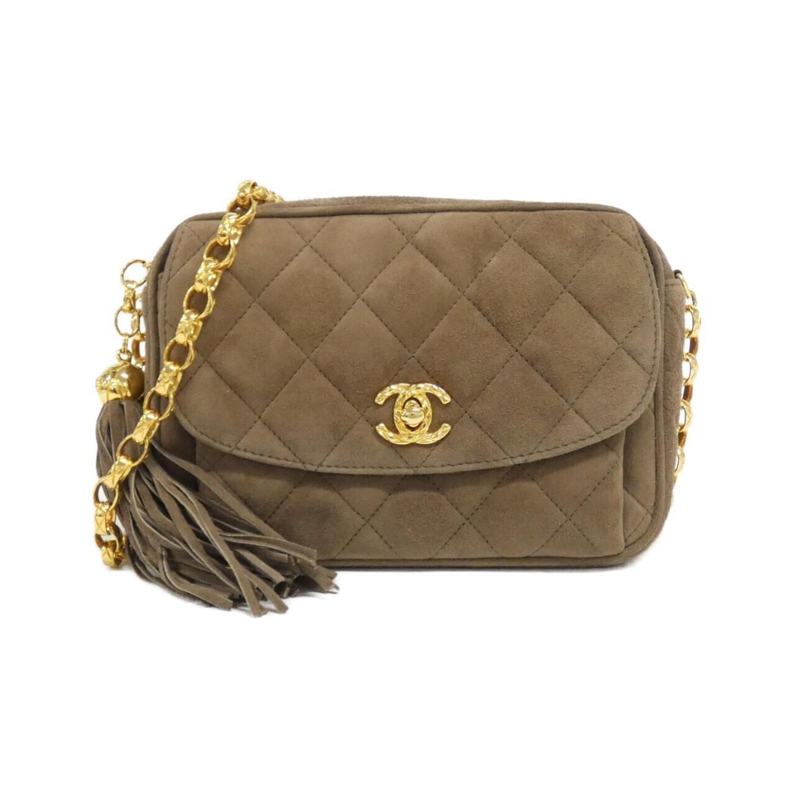 Suede Chanel Bag Shoulder: Suede Chanel Bag Shoulder Suede Chanel Bag Shoulder - A luxurious shoulder bag with a rich, light brown suede exterior, measuring 13cm x 18cm x 7cm. This stylish bag features a classic design and
