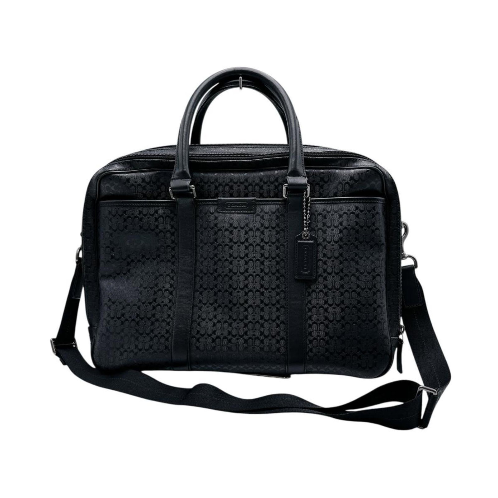 Briefcase Coach Pvc: Briefcase Coach Pvc Black Coach PVC Briefcase with Manual and Shoulder Strap. This 28cm x 40cm x 11cm briefcase features a durable PVC material and a manual closure, with a convenient shoulder strap