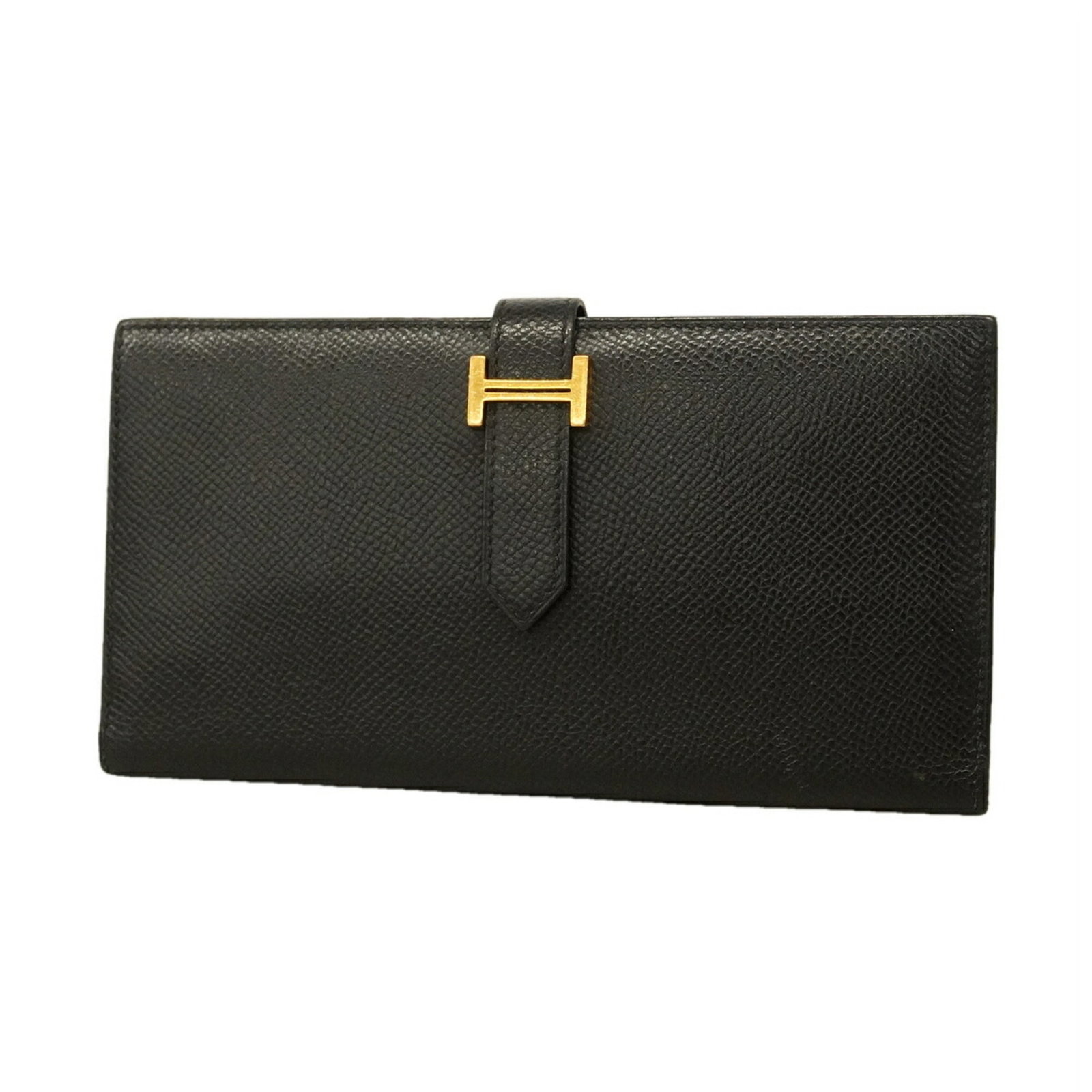 Epsom Leather Bi fold Wallet Hermes: Epsom Leather Bi fold Wallet Hermes Epsom leather bi-fold wallet from Hermes features a sleek black design with a compact size, ideal for everyday carry. Made from high-quality Epsom leather, this wal
