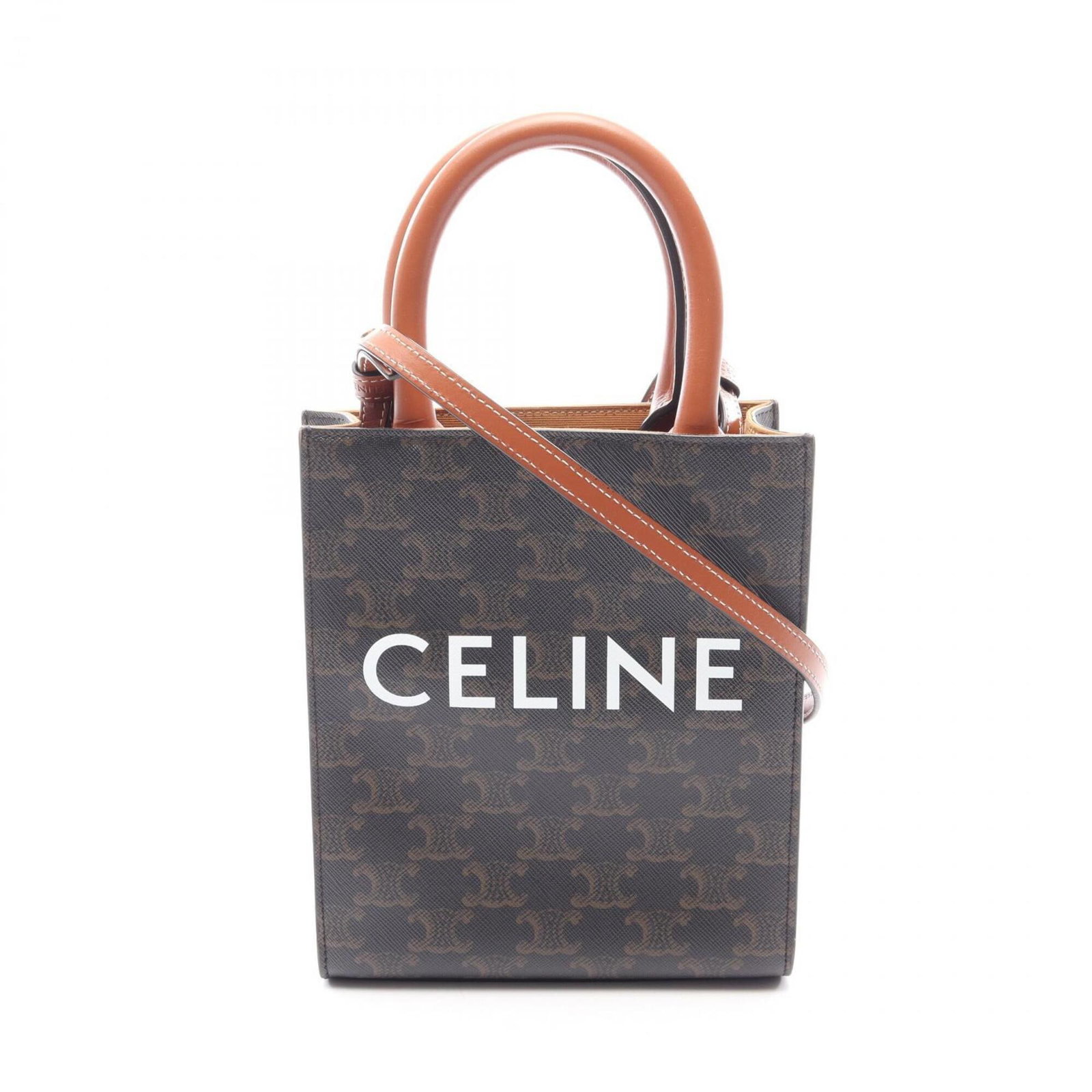 Canvas Pvc Leather Handbag Celine Coated: Canvas Pvc Leather Handbag Celine Coated Canvas, PVC, and leather come together in this unique Celine handbag, featuring a coated canvas exterior, PVC accents, and a touch of genuine leather. The slee