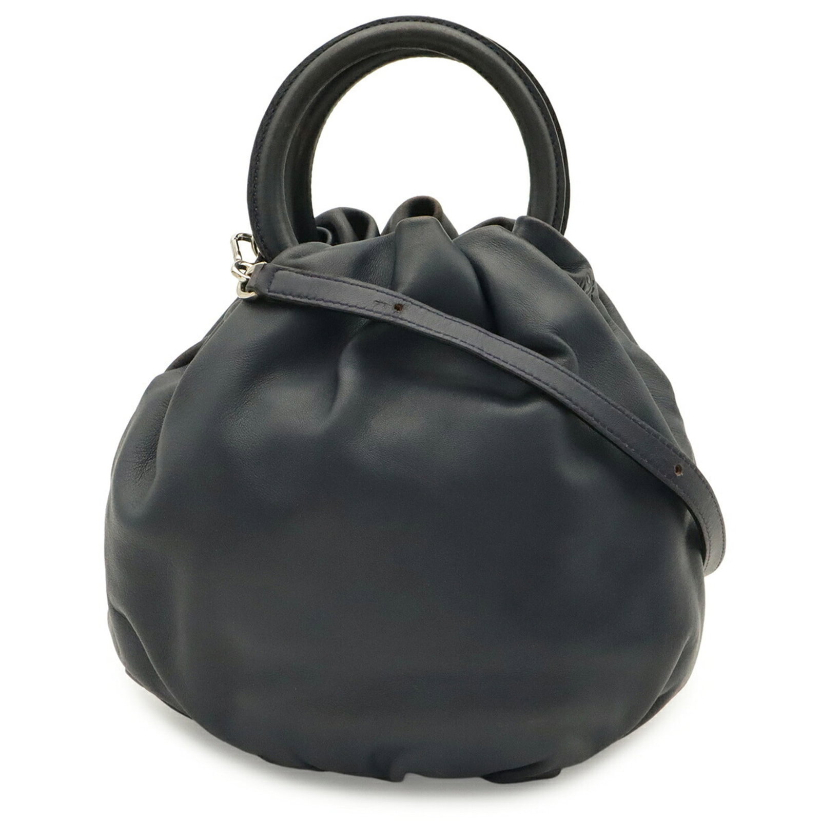 Shoulder Bag Leather Loewe Handbag: Shoulder Bag Leather Loewe Handbag Navy leather shoulder bag from Loewe, featuring a classic design with clean lines and a timeless silhouette. Measuring 23cm x 20cm x 17cm, this stylish bag is