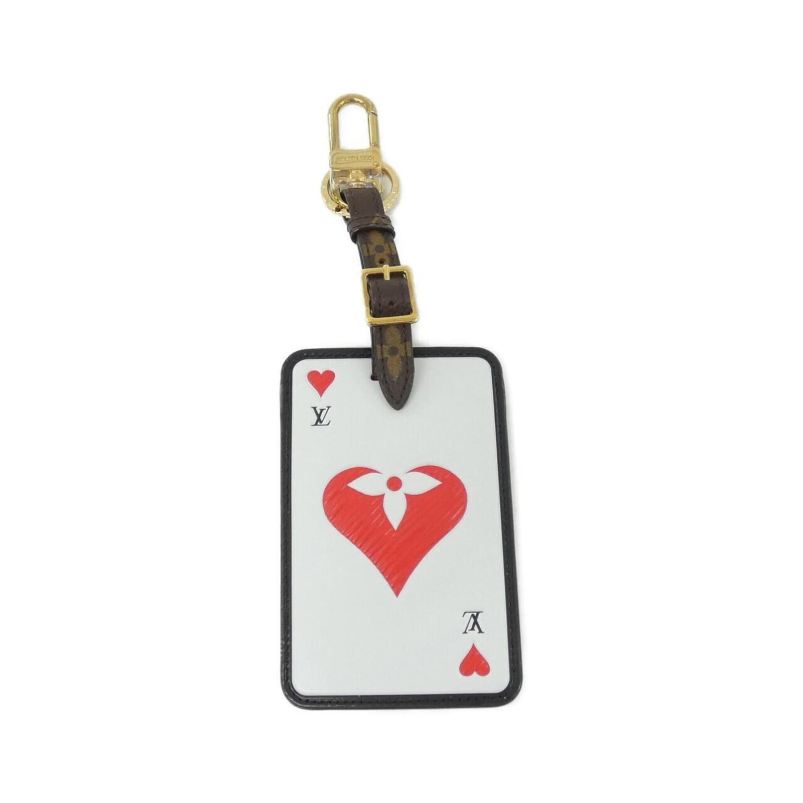 Keyring Leather Louis Vuitton: Keyring Leather Louis Vuitton Calf leather construction gives this Louis Vuitton keyring its distinctive look and feel. The 11cm x 7cm charm features a classic design with a subtle maroon and rouge co