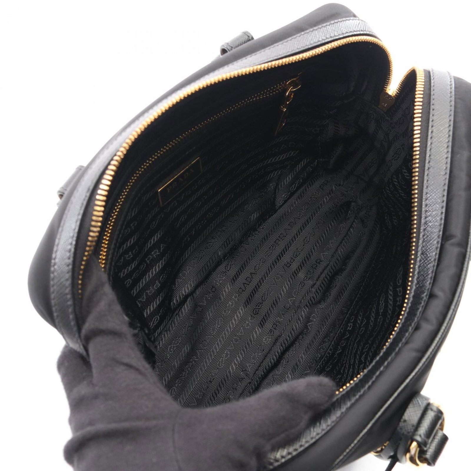 Handbag Nylon Leather Prada - 3