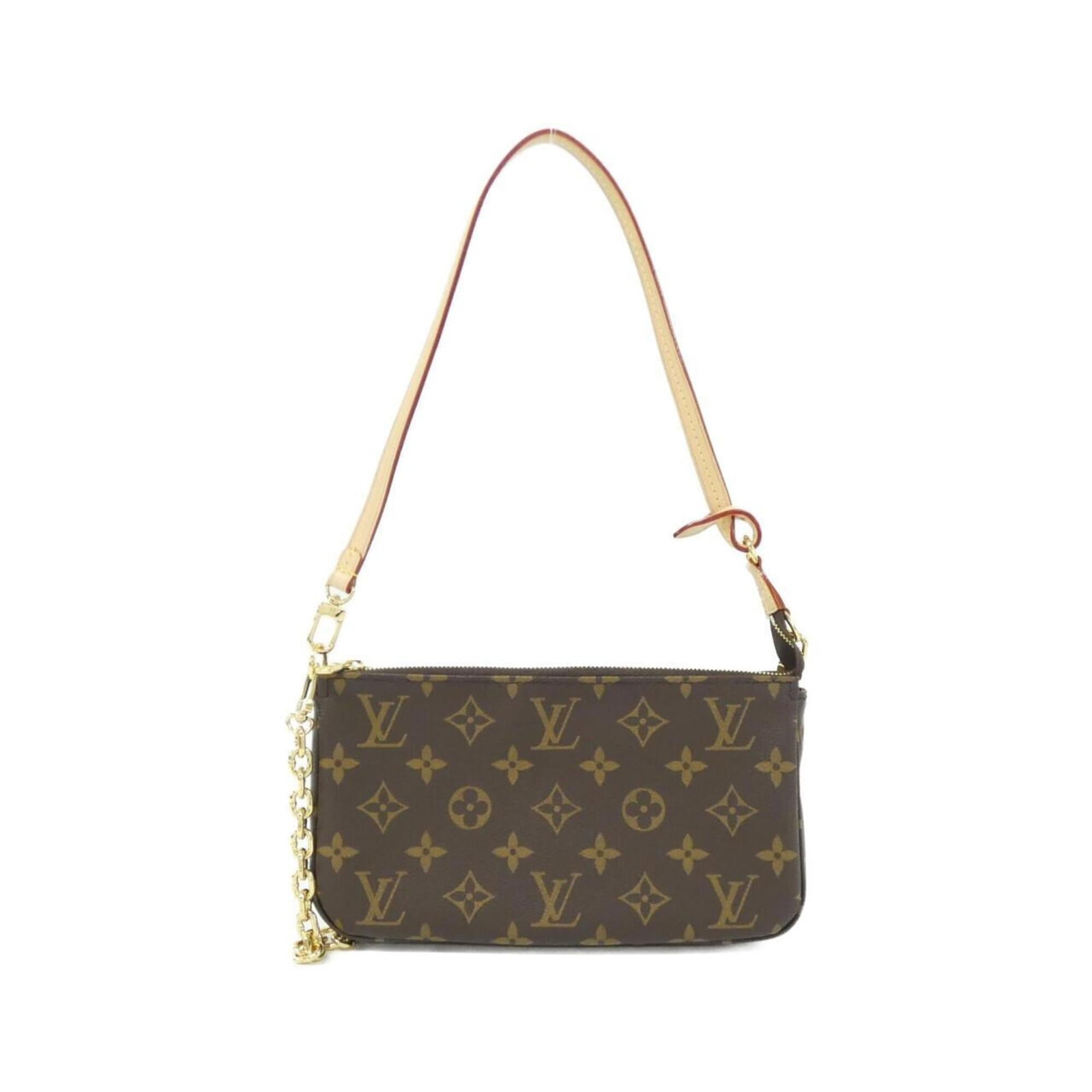 Canvas Pochette Coated Louis Vuitton: Canvas Pochette Coated Louis Vuitton Marron, Monogram Coated Canvas Pochette Pouch from Louis Vuitton. This 13cm x 23cm x 4cm pochette is made from coated canvas and features the iconic Monogram