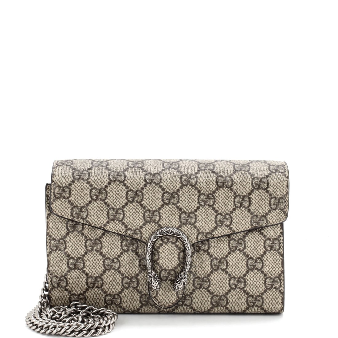 Gucci Dionysus Chain Wallet Coated Canvas Small: Gucci Dionysus Chain Wallet Coated Canvas Small The Gucci Dionysus Chain Wallet Coated Canvas Small boasts a stylish design with a cross body strap and chain details, perfect for adding a touch of