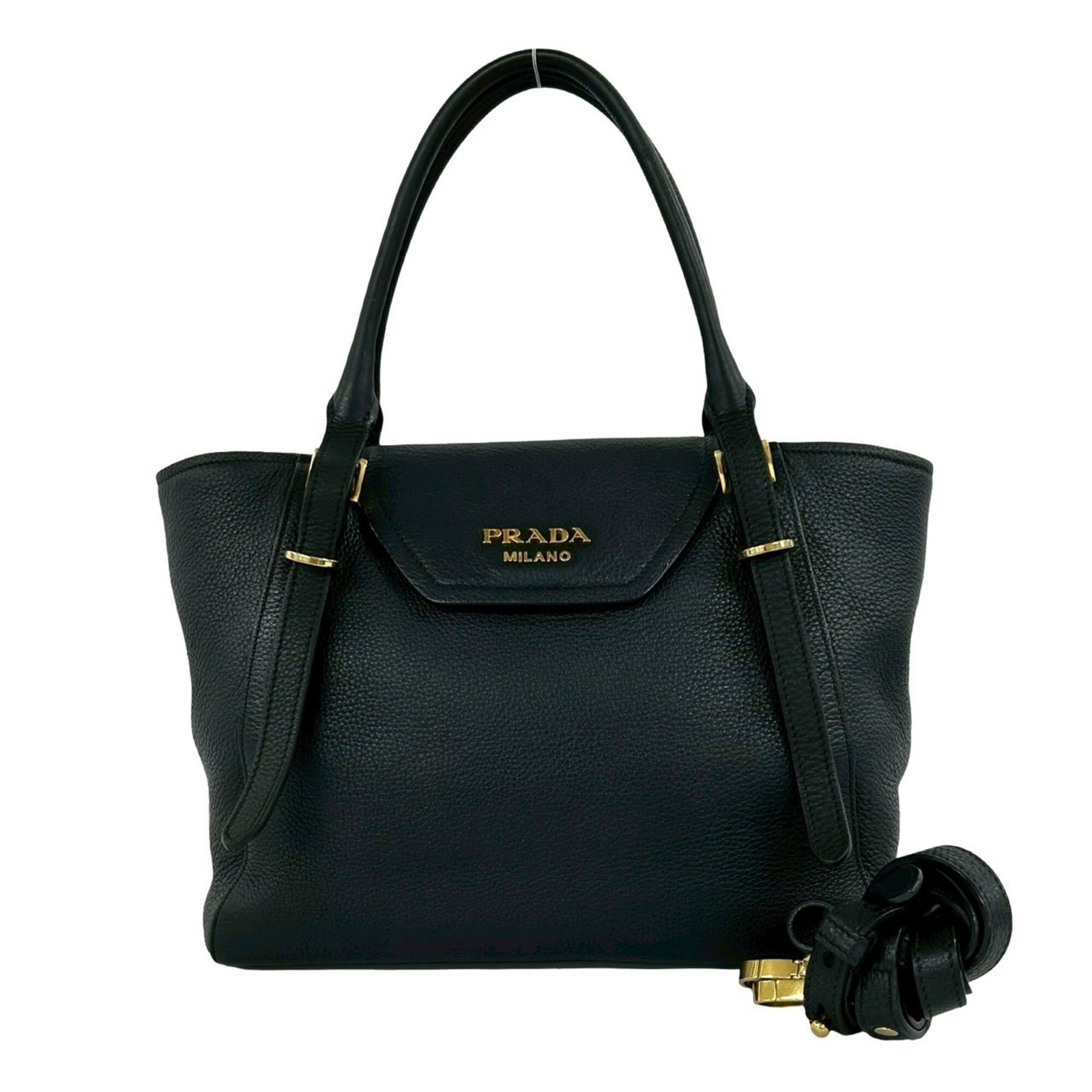 Shoulder Bag Tote Bag Prada Handbag Leather: Shoulder Bag Tote Bag Prada Handbag Leather Prada's black leather shoulder bag is a sleek and sophisticated design, measuring 24cm x 26cm x 15cm. The bag's compact size and classic style make it a