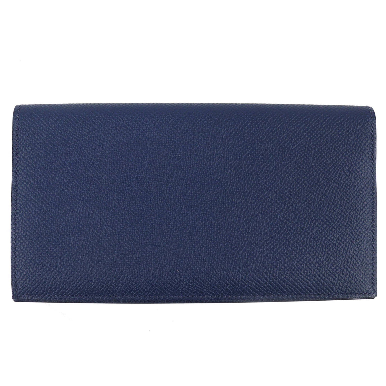 Bi fold Epsom Leather Hermes Wallet: Bi fold Epsom Leather Hermes Wallet Epsom leather provides a rich, luxurious feel to this bi-fold wallet from Hermes, with a classic navy color that exudes sophistication. Measuring 9.5cm x 17.5cm,