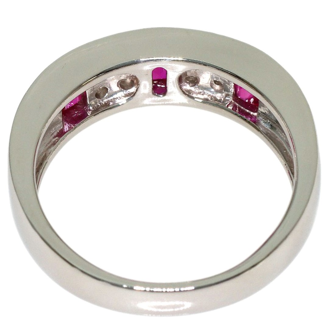 0.84Ct Ruby Diamond Ring Platinum Pt900 7.1G - 4
