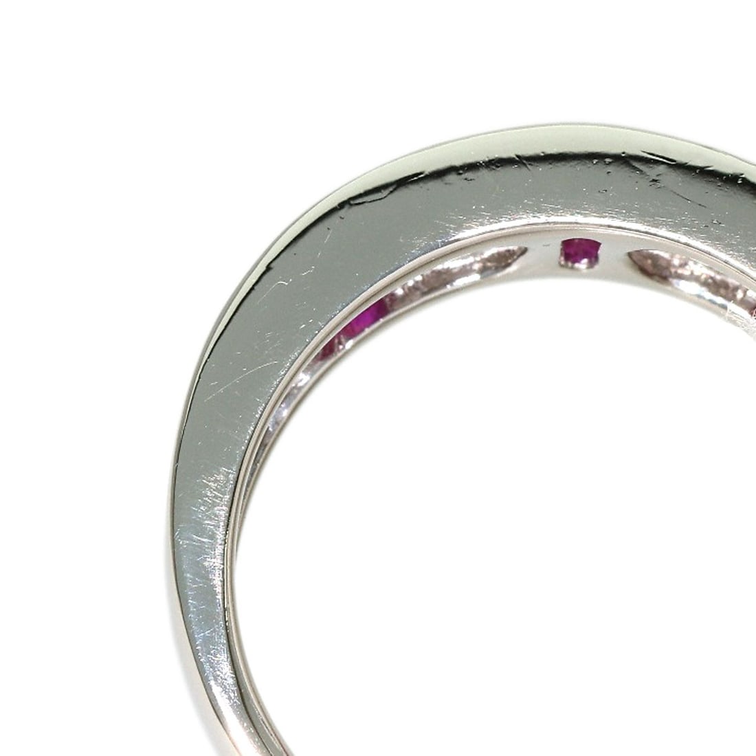 0.84Ct Ruby Diamond Ring Platinum Pt900 7.1G - 9