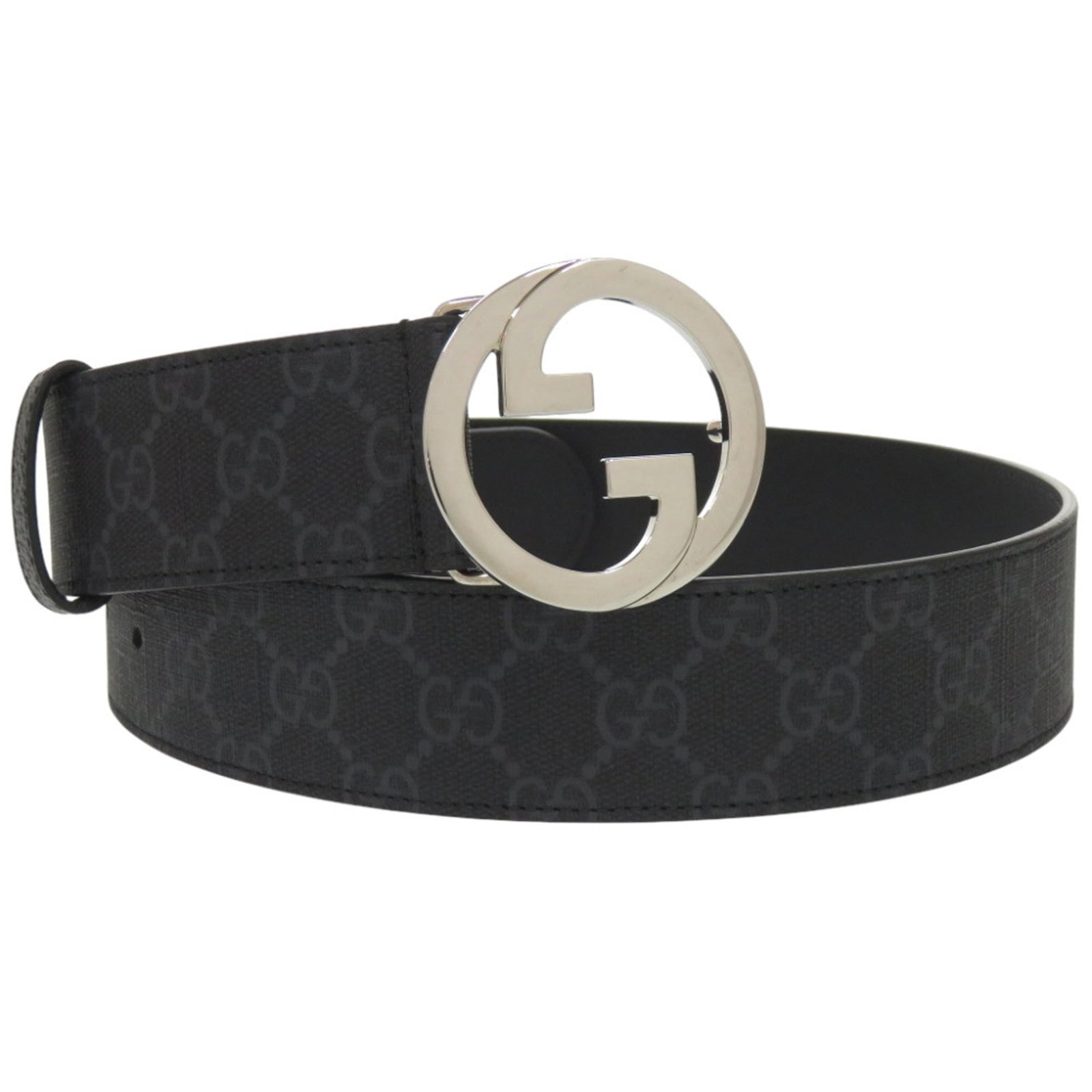 Standard Belt Gucci: Standard Belt Gucci Standard Gucci Belt in Black and Silver. Made from canvas, this 76-86cm length belt is a classic accessory from the iconic Italian brand. Its sleek design and durable materials