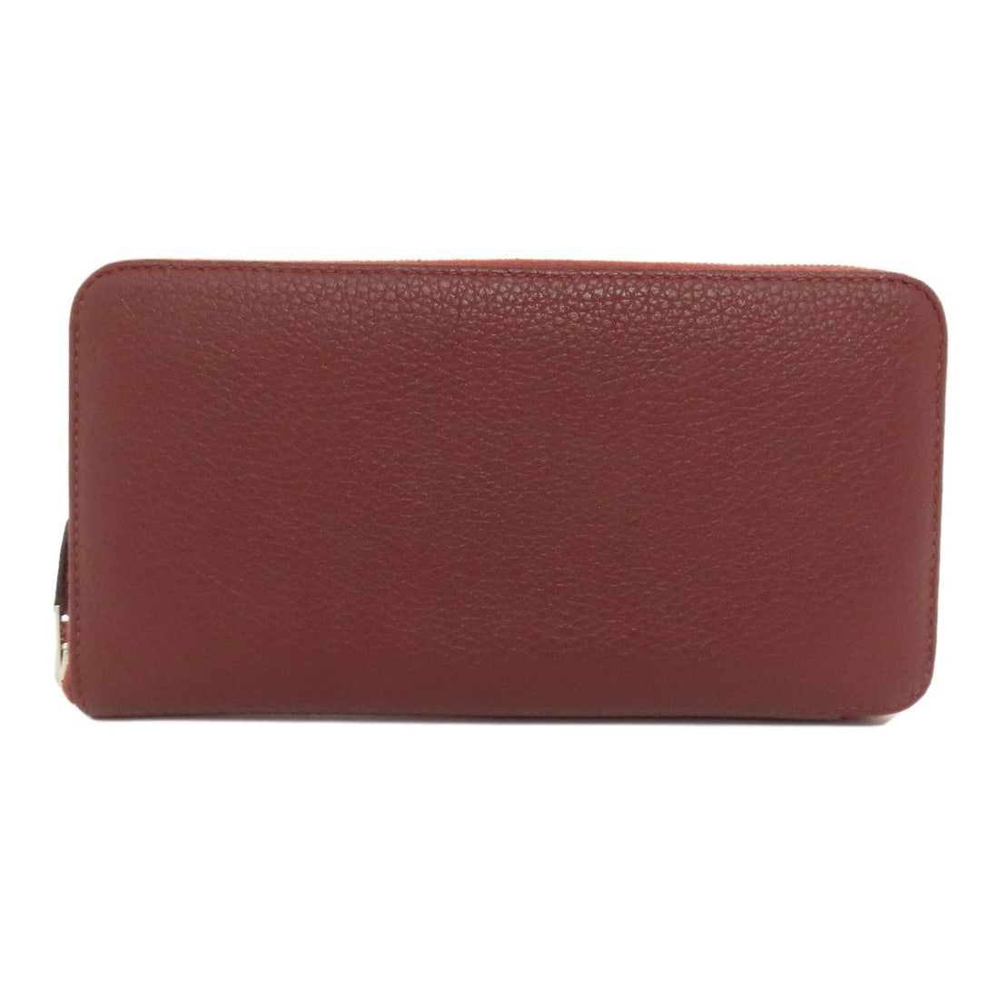 Hermes Long Wallet Silverhardware Rouge With Coin Pocket: Hermes Long Wallet Silverhardware Rouge With Coin Pocket Red Togo leather wraps around a sleek silver hardware frame, defining the classic look of this Herm?s Long Wallet. A distinctive coin pocket