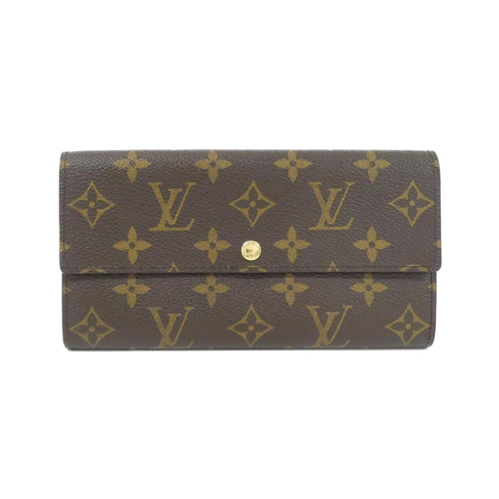 Canvas Long Wallet Coated Louis Vuitton Bi Fold: Canvas Long Wallet Coated Louis Vuitton Bi Fold Coated canvas construction provides a durable and stylish finish for this Louis Vuitton bi-fold wallet, featuring a classic brown color and signature