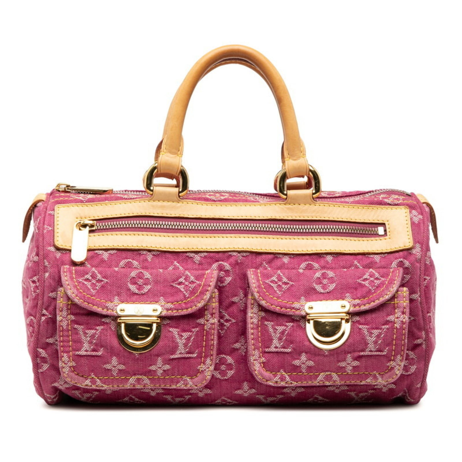 Louis Vuitton Handbag Denim: Louis Vuitton Handbag Denim Pink Louis Vuitton Denim Handbag with Zipper Closure. This denim handbag features a signature Louis Vuitton design with a pink color and a zipper closure. Measuring 18cm x