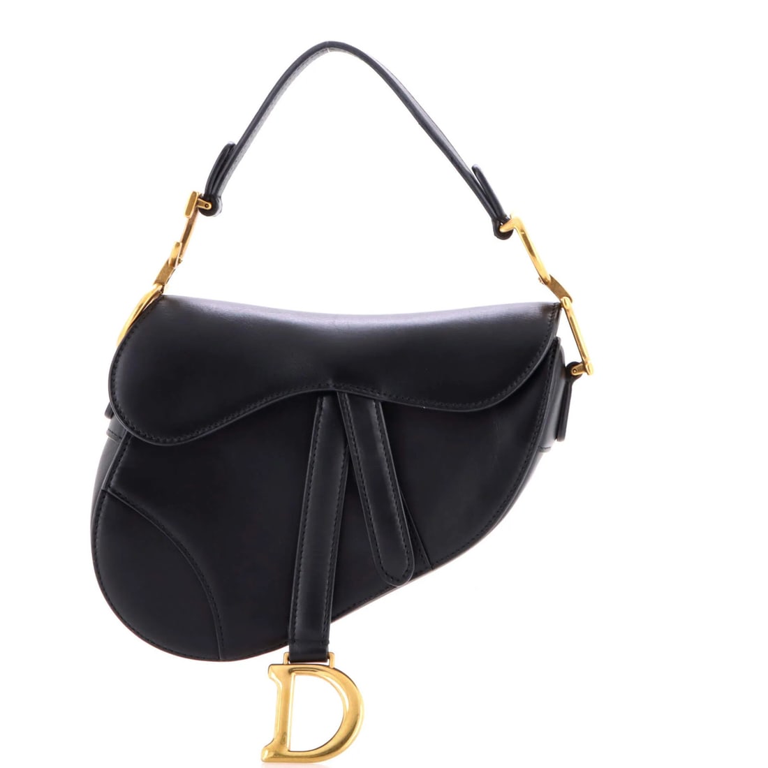 Mini Leather Christian Dior Saddle Handbag: Mini Leather Christian Dior Saddle Handbag Mini Leather Christian Dior Saddle Handbag in Black. This mini leather shoulder bag features a classic saddle design with scuffed black exterior and suede