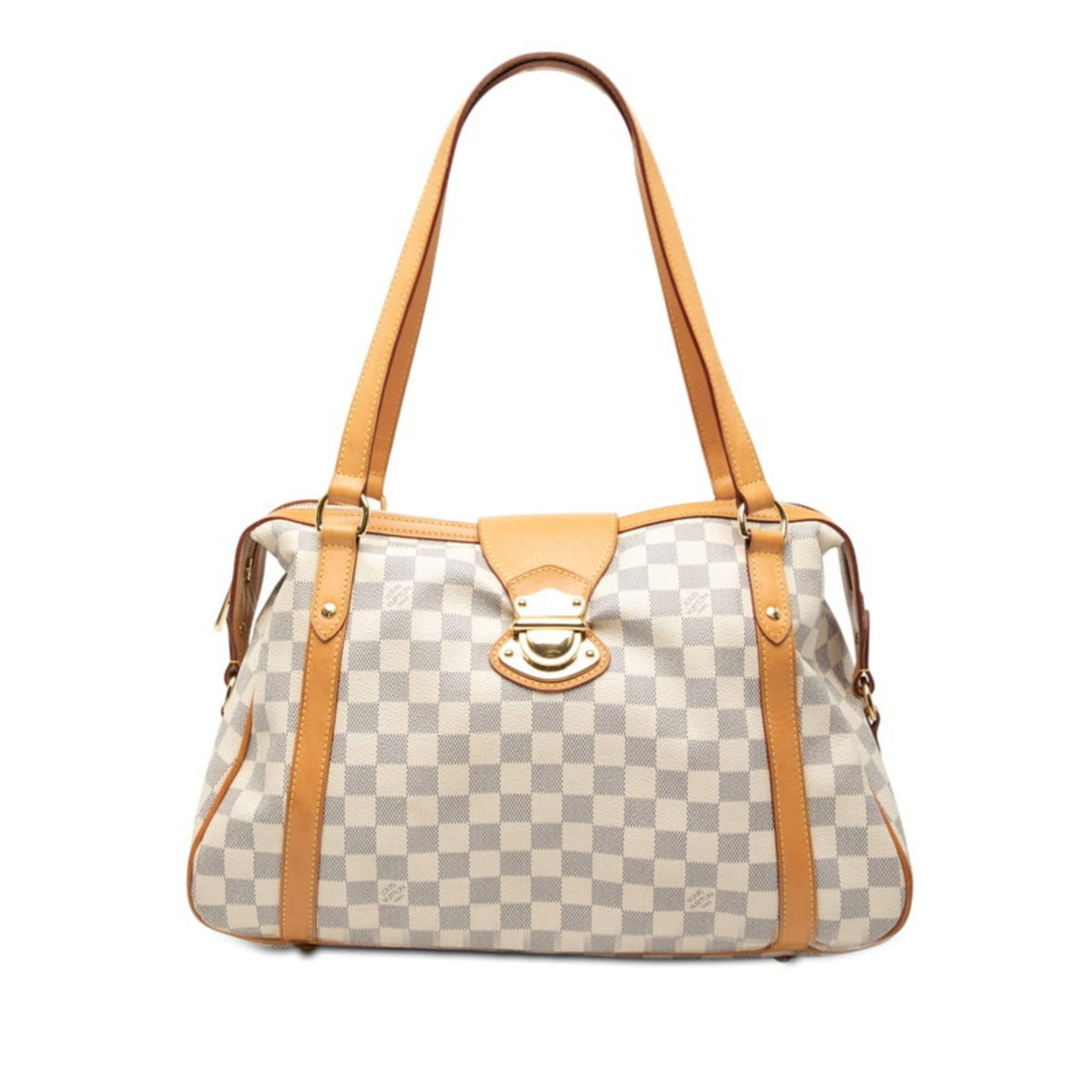 Handbag Leather Pvc Louis Vuitton Shoulder: Handbag Leather Pvc Louis Vuitton Shoulder The handbag features a unique combination of PVC and leather materials, with an Ivory and White color scheme. Its Damier Azur design adds a touch of classic