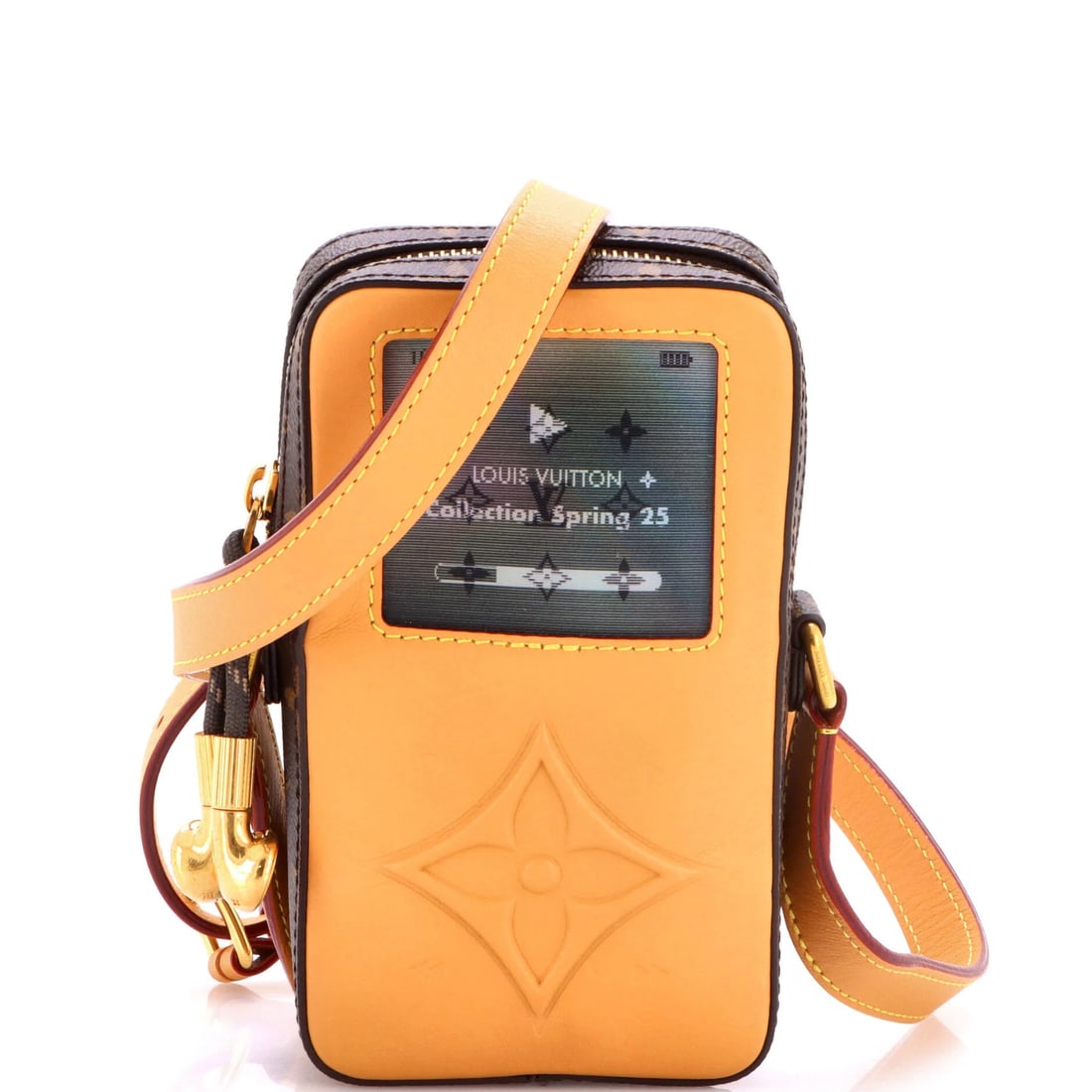 Vuitton Wearable Monogram Canvas Wallet Music Player Louis: Vuitton Wearable Monogram Canvas Wallet Music Player Louis Brown Louis Vuitton Music Player Wearable Wallet Monogram Canvas and Leather Cross Body Bag with Gold Hardware and Black Fabric Interior,