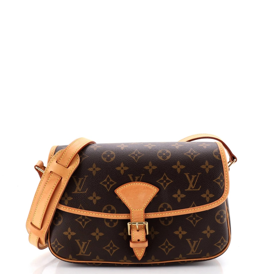 Louis Vuitton Monogram Canvas Handbag Sologne: Louis Vuitton Monogram Canvas Handbag Sologne Brown Louis Vuitton Monogram Canvas Sologne Cross Body Bag with Gold Hardware, featuring a classic design and signature monogram pattern, measures 6" in