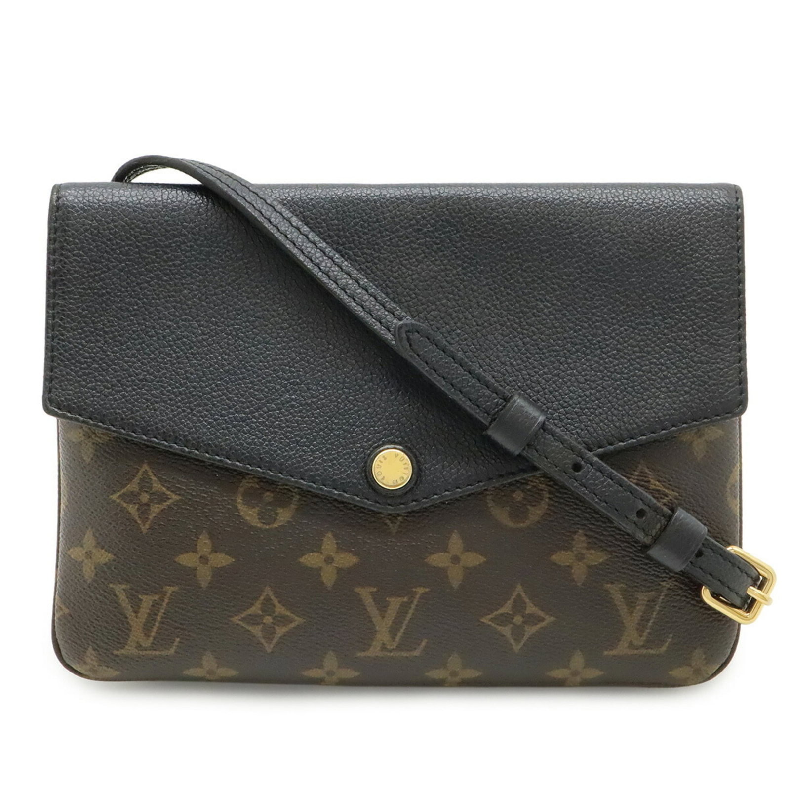 Louis Vuitton Pochette Shoulder Bag Monogram Leather: Louis Vuitton Pochette Shoulder Bag Monogram Leather Monogram Leather Black Pochette Shoulder Bag from Louis Vuitton features a timeless design with a classic 16.5cm x 23.5cm x 3cm size and 390g