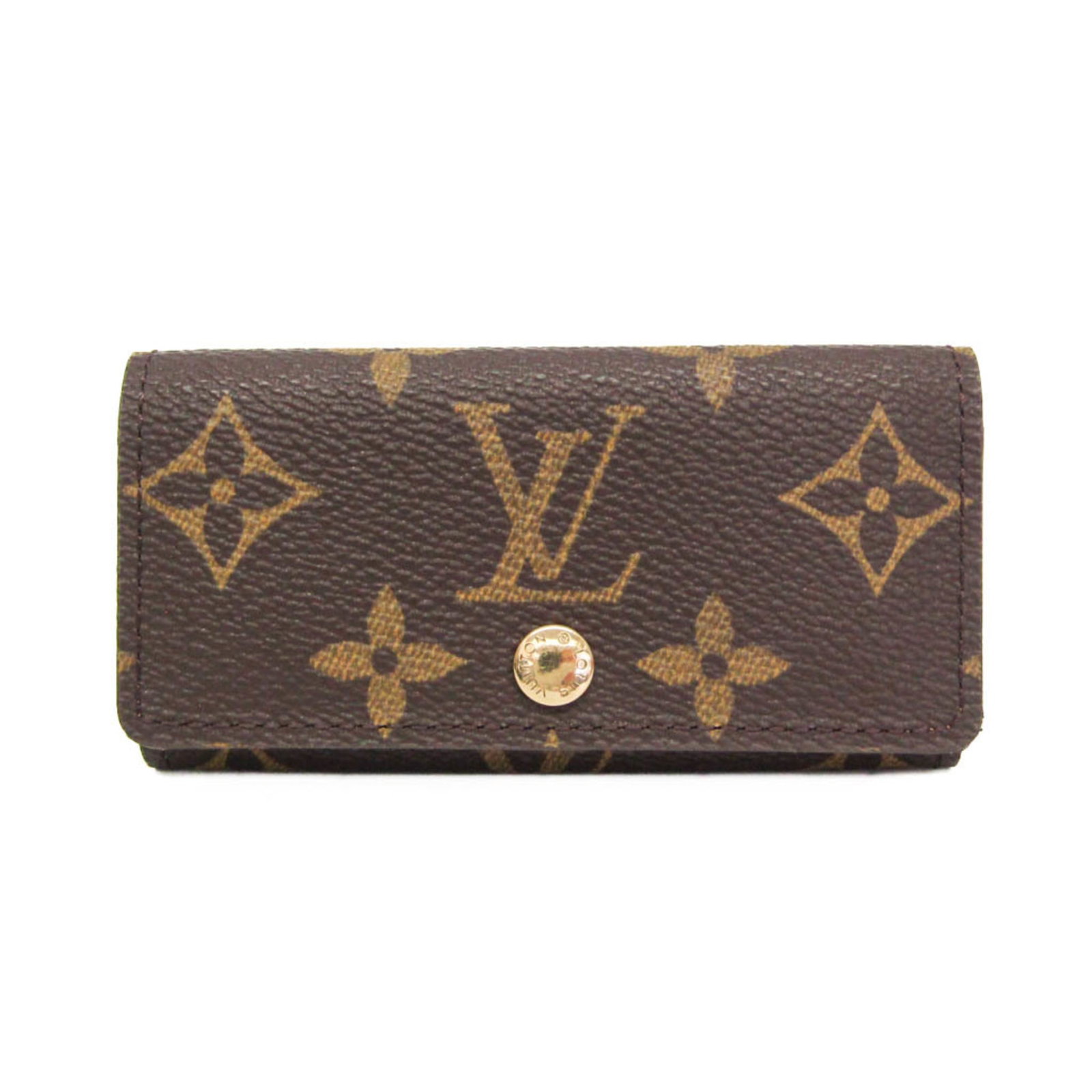 Keycase Monogram Louis Vuitton: Keycase Monogram Louis Vuitton Snap closure and monogram pattern make this Louis Vuitton Keycase a stylish accessory. The compact design fits neatly in a pocket or purse, while the four key hooks keep