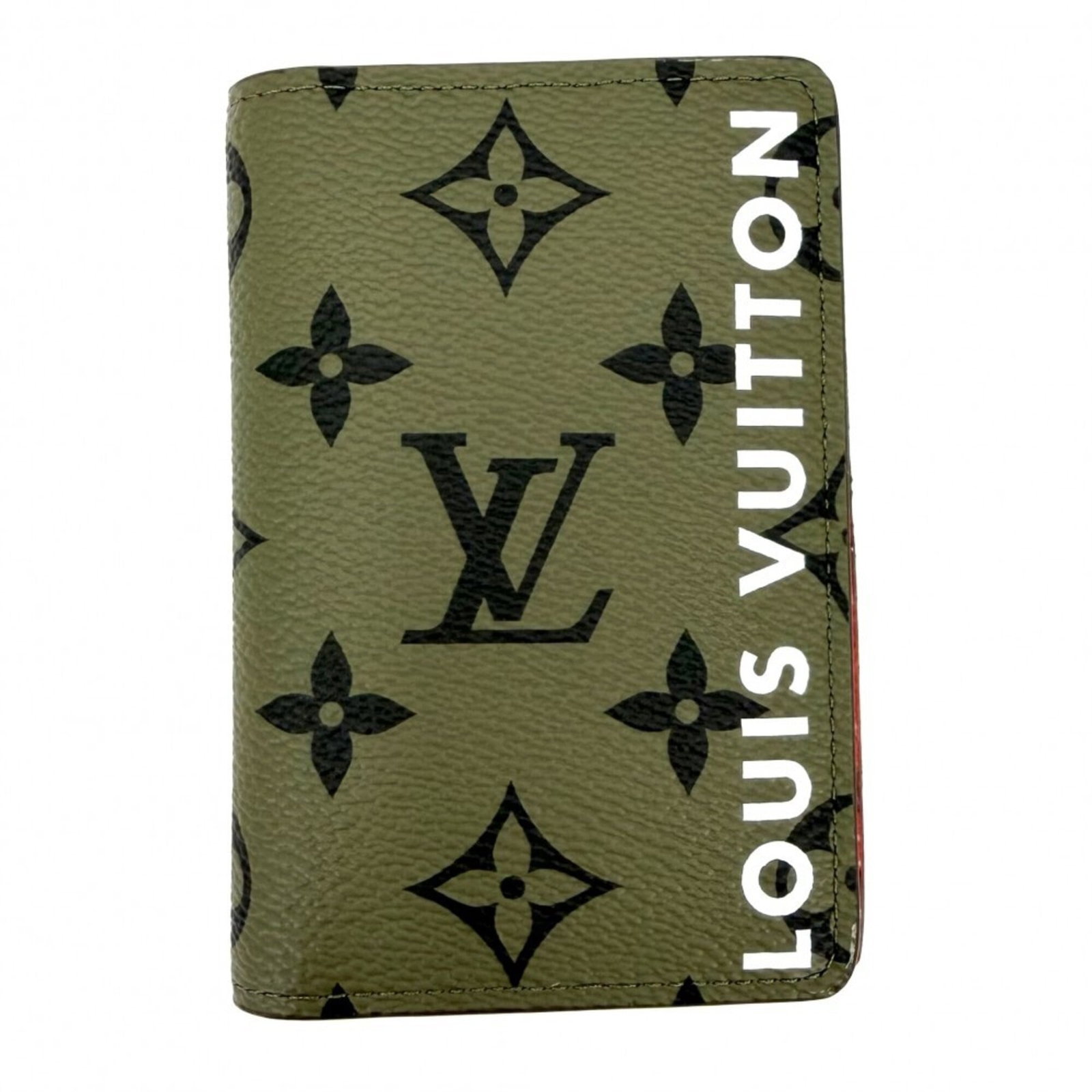 Louis Vuitton Card Case Monogram: Louis Vuitton Card Case Monogram The Louis Vuitton Card Case Monogram boasts a timeless design with a classic monogram pattern in khaki and orange hues. Made from high-quality monogram material, this