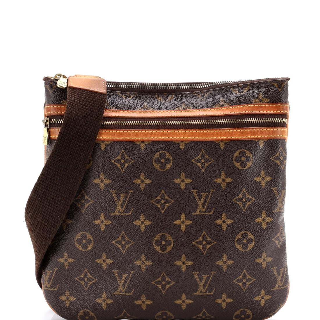 Canvas Bosphore Monogram Pochette Louis Vuitton: Canvas Bosphore Monogram Pochette Louis Vuitton Canvas Bosphore Monogram Pochette Louis Vuitton in Brown. This cross body bag features a canvas exterior with a brown interior, gold hardware, and a