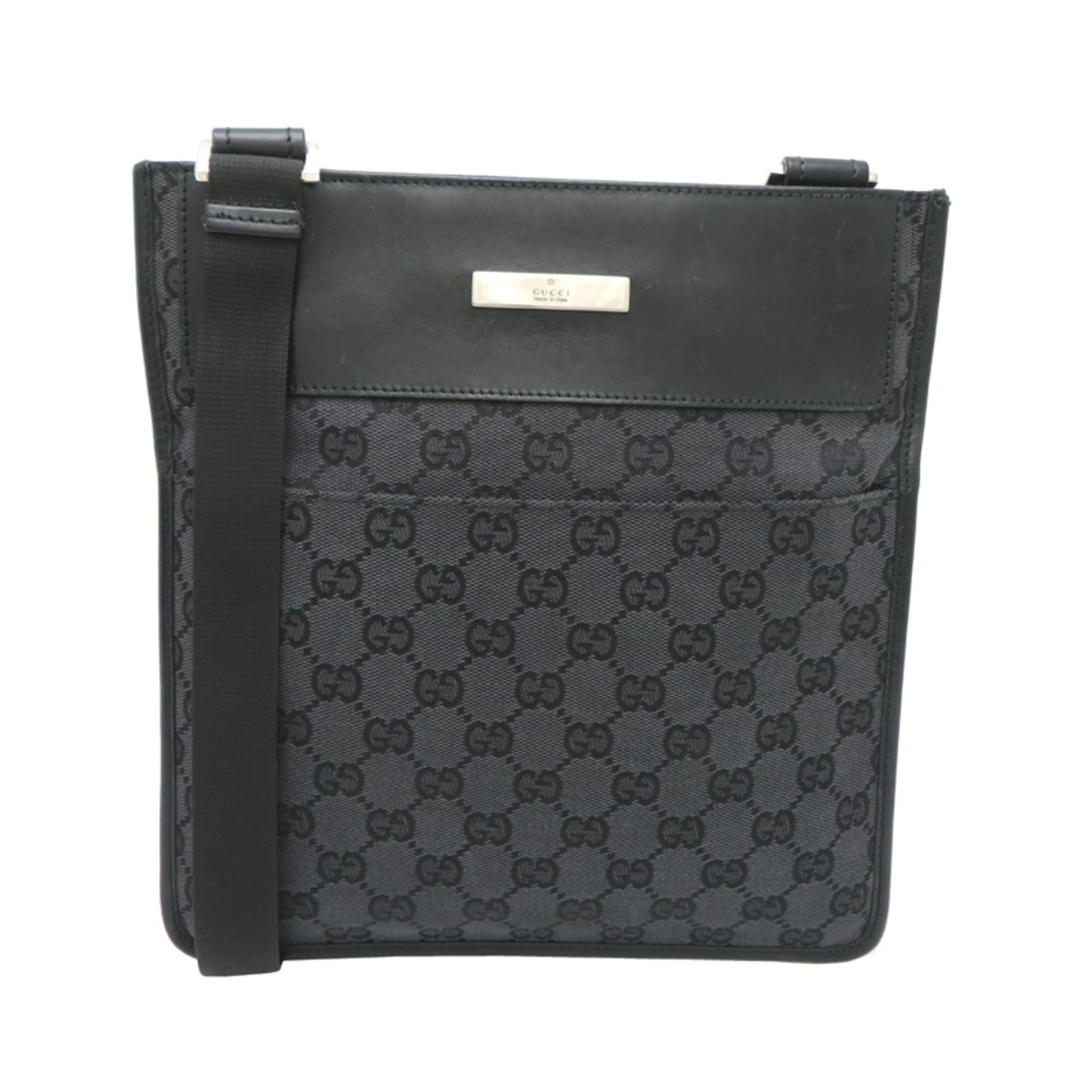 Shoulder Bag Gg Canvas: Shoulder Bag Gg Canvas Black GG canvas shoulder bag from Gucci, featuring a classic design with a 25cm x 23.5cm x 1cm size. Made from high-quality canvas material, this bag boasts a timeless look and