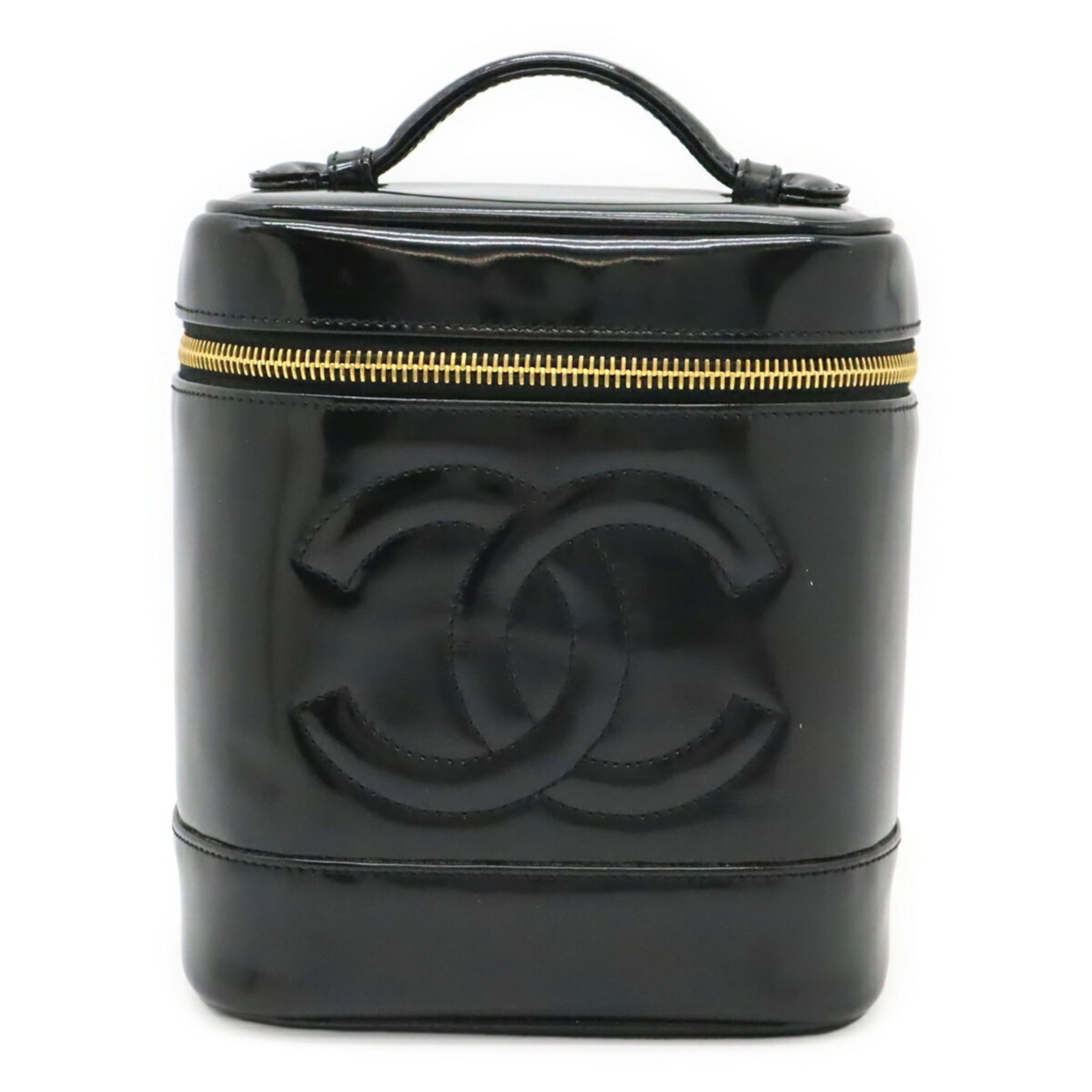 Vanity leather bag handbag Chanel: Vanity leather bag handbag Chanel Black leather Chanel vanity bag with a sleek, 17cm design, featuring enamel details and a sturdy 310g weight. This stylish handbag measures 6.69'' x 5.9'' x 4.92''